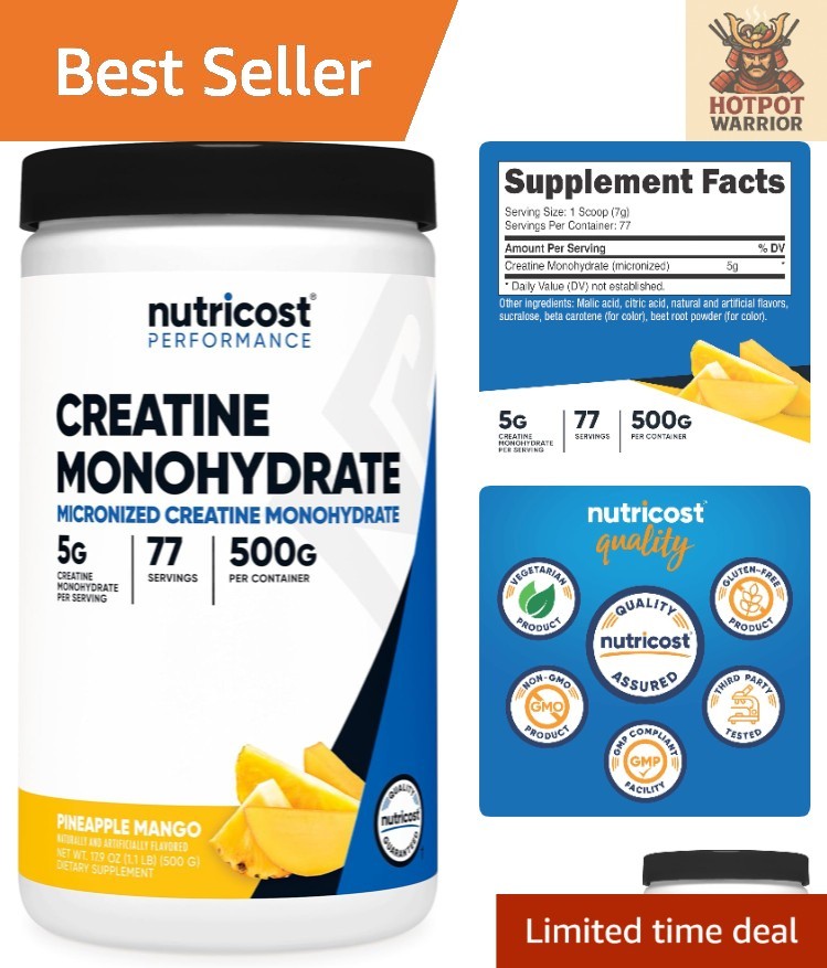 Independently Tested Micronized Creatine – Pineapple Mango 500g Supplement