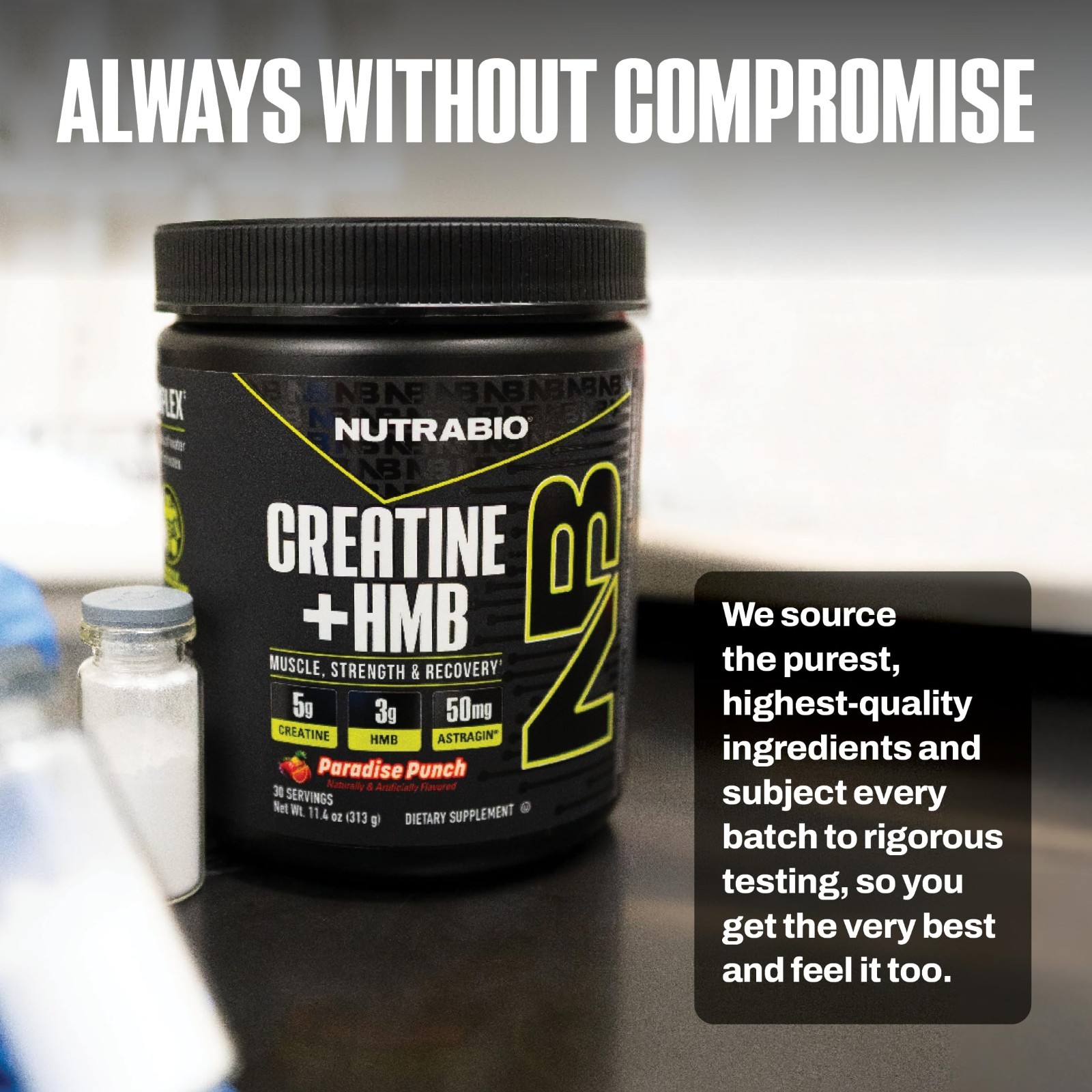 Creatine Monohydrate + HMB Powder for Muscle Growth & Strength – 30 Servings
