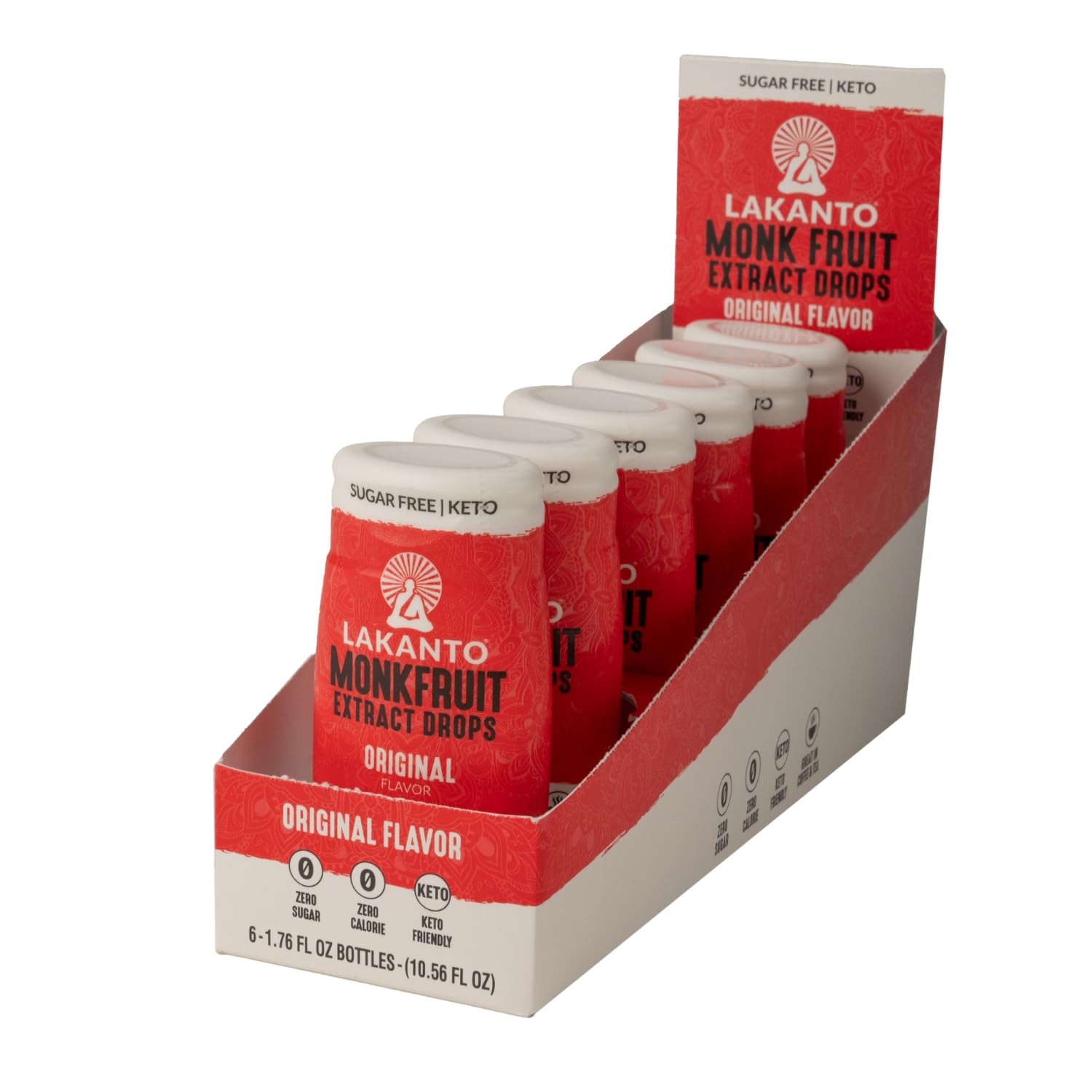 Lakanto Liquid Monk Fruit Extract Drops – Zero 1.76 Fl Oz (Pack of 6)