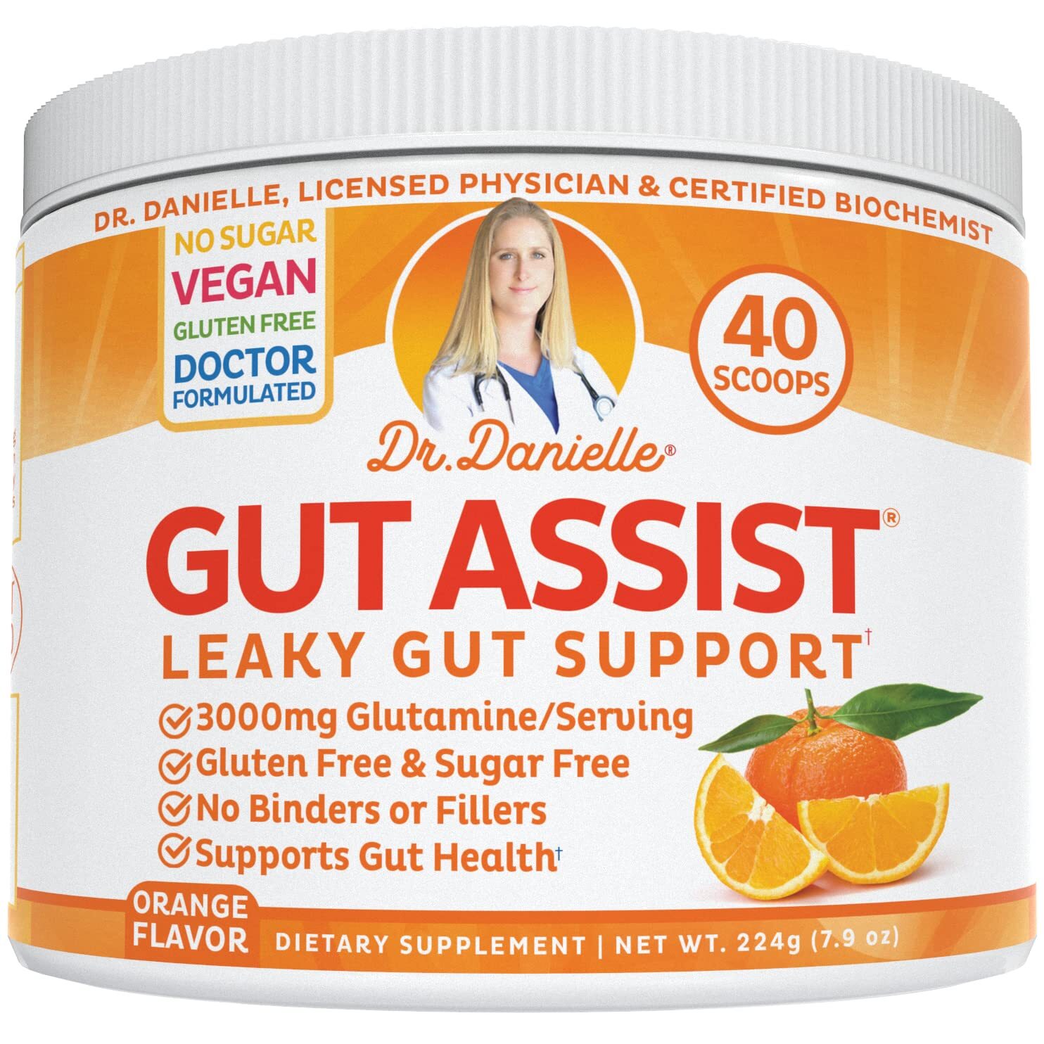 Doctor Danielle Gut Assist – Leaky Gut Repair Supplement Powder – Glutamine A…