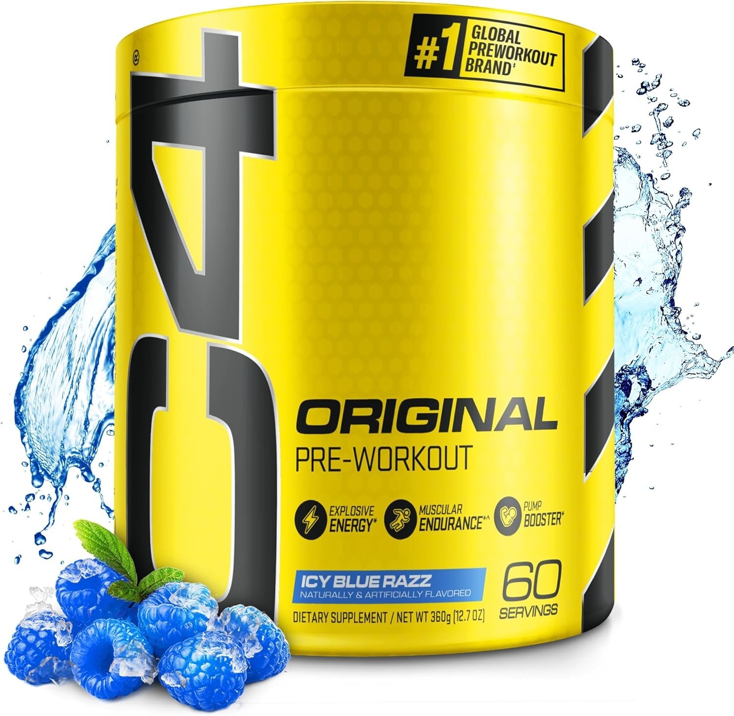 Explosive Energy Icy Blue Razz Pre Workout – 150mg Caffeine & Beta-Alanine!