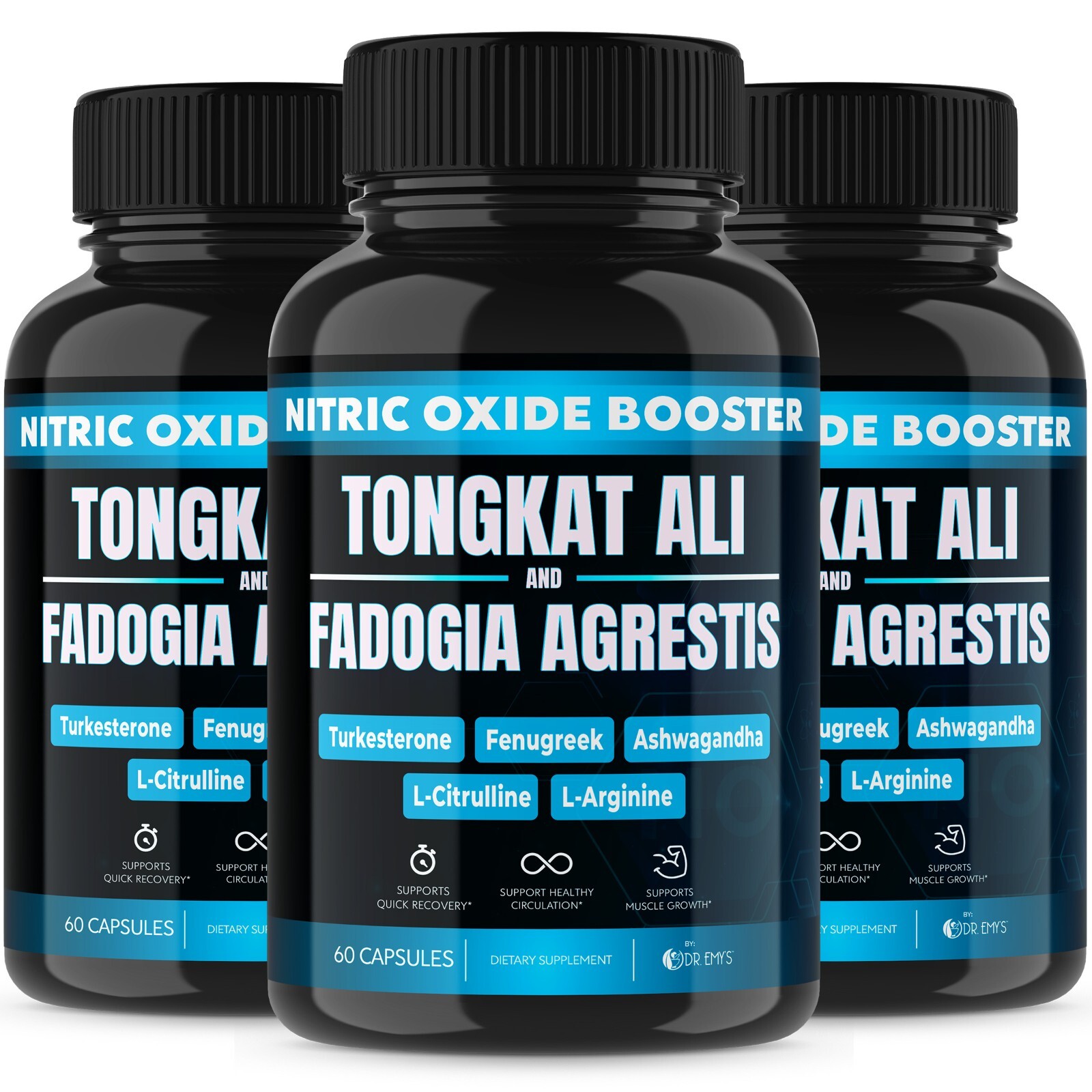 (3 Pack) Testosterone Supplement Booster Capsules Blood Flow Nitric Oxide