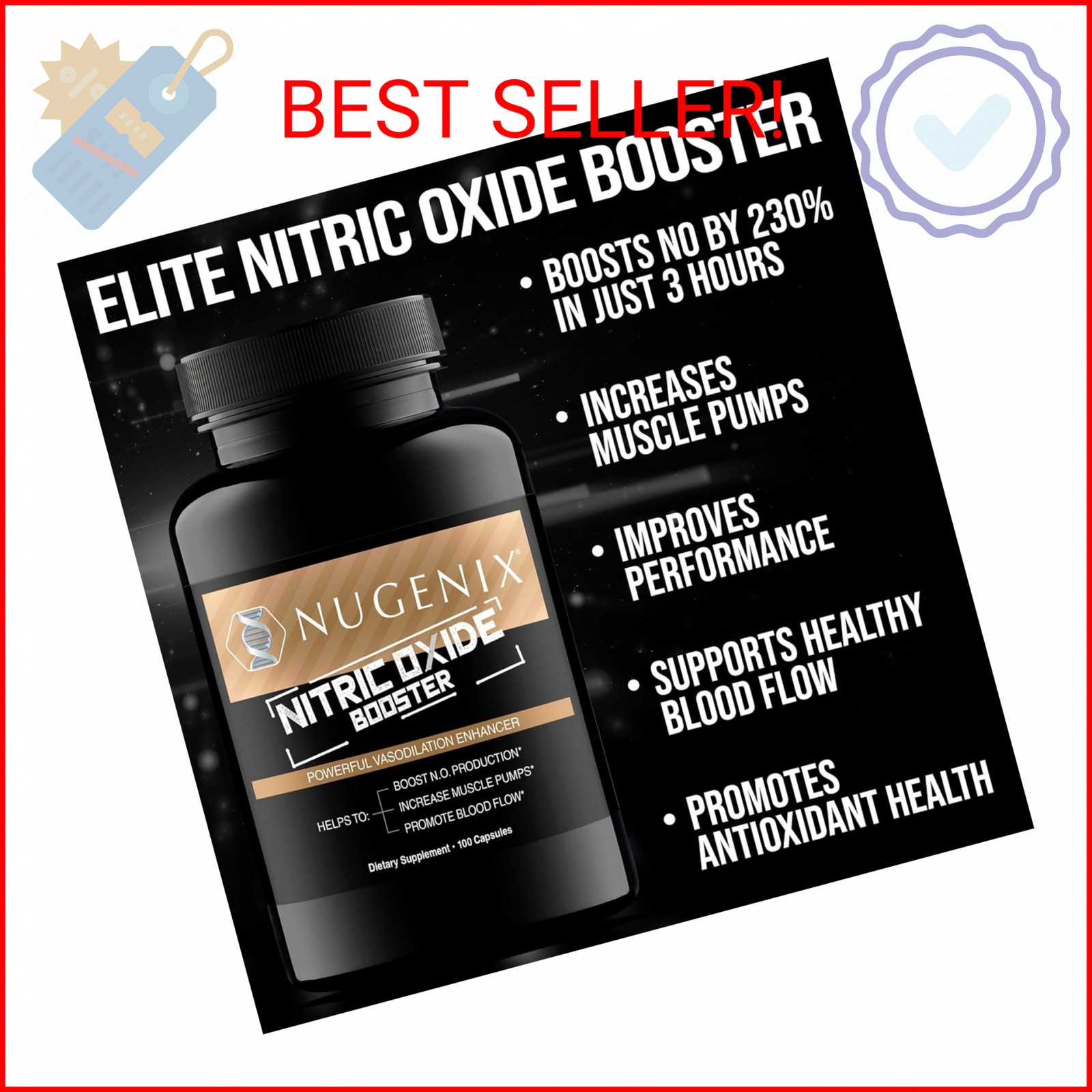 Nugenix Nitric Oxide Booster Supplement – Nitric Oxide Flow, L-Arginine, L-Citru