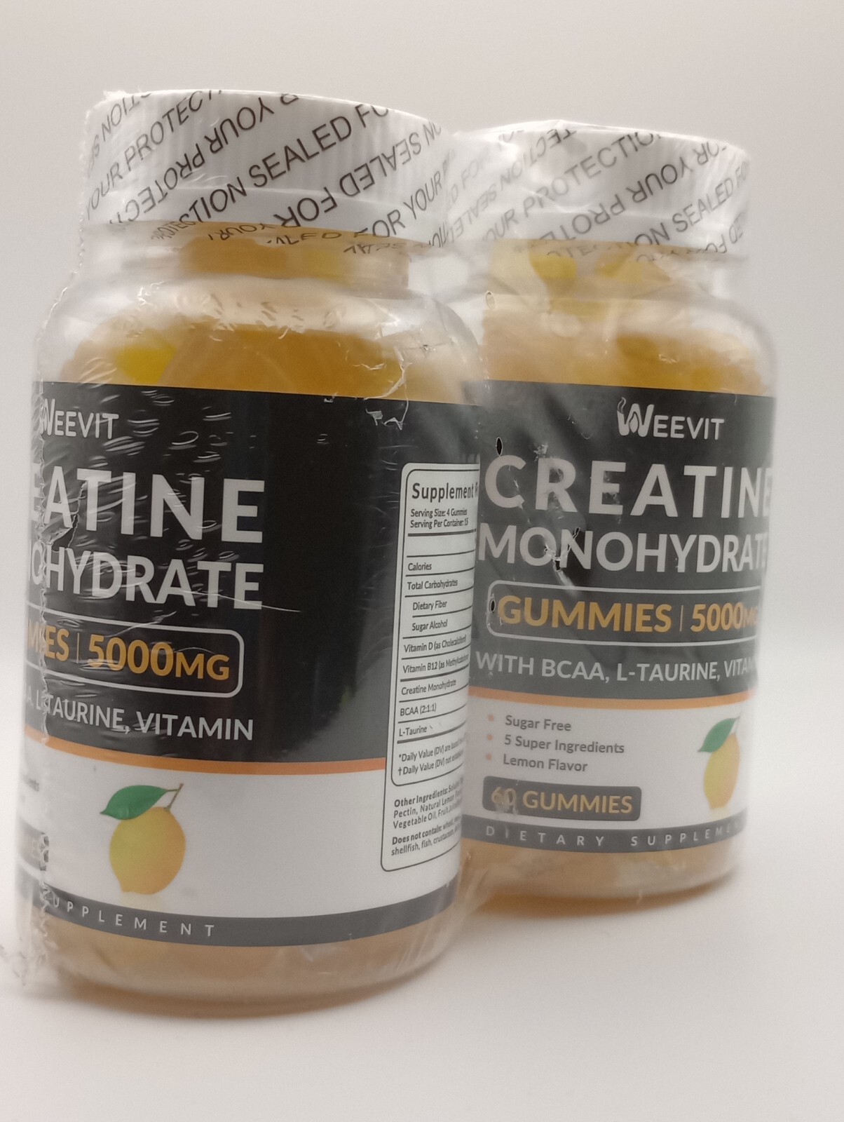 WEEVIT Creatine Monohydrate Gummies 5g, Chewable for Men & Women (2 Pack)