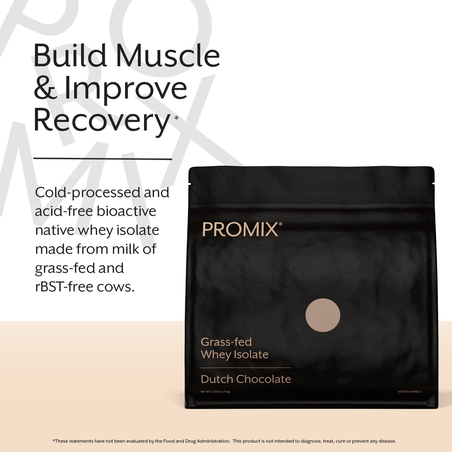 Promix Whey Protein Isolate Powder Chocolate – 2.5lb – Grass-Fed & 100% All …