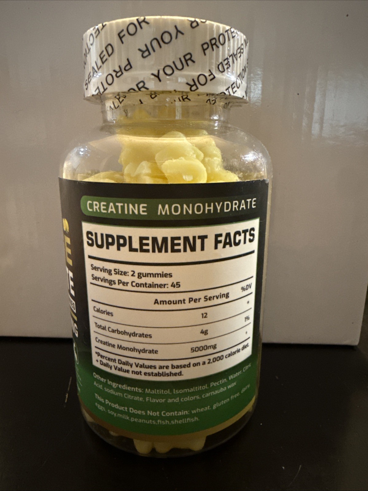 HAPPYUMMMM Creatine Monohydrate 5000mg Gummies, (Lemon), 90 Count
