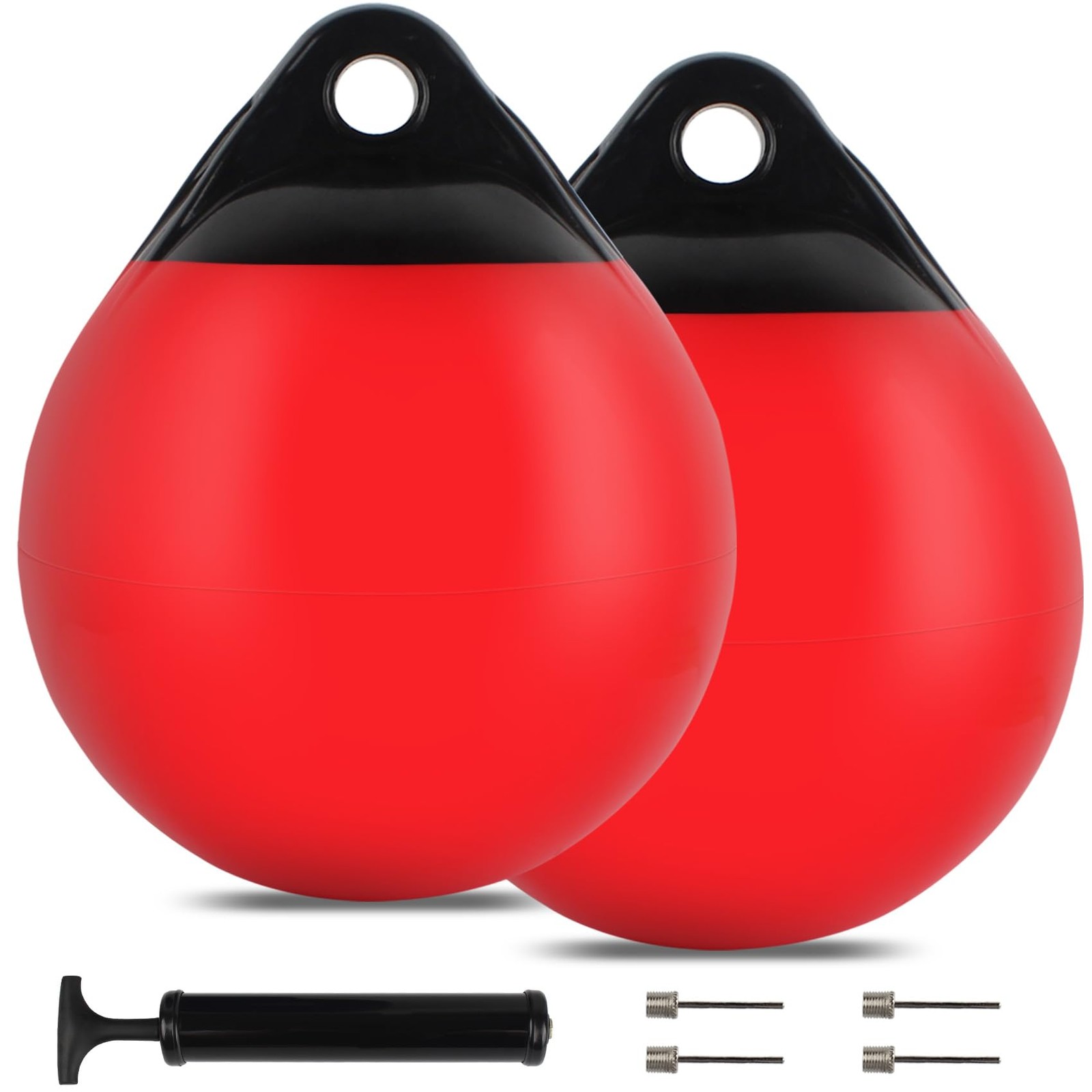 VEITHI 2-Pack 11.4x14in Boat Buoy Balls Anchor Buoy Float Round Fenders