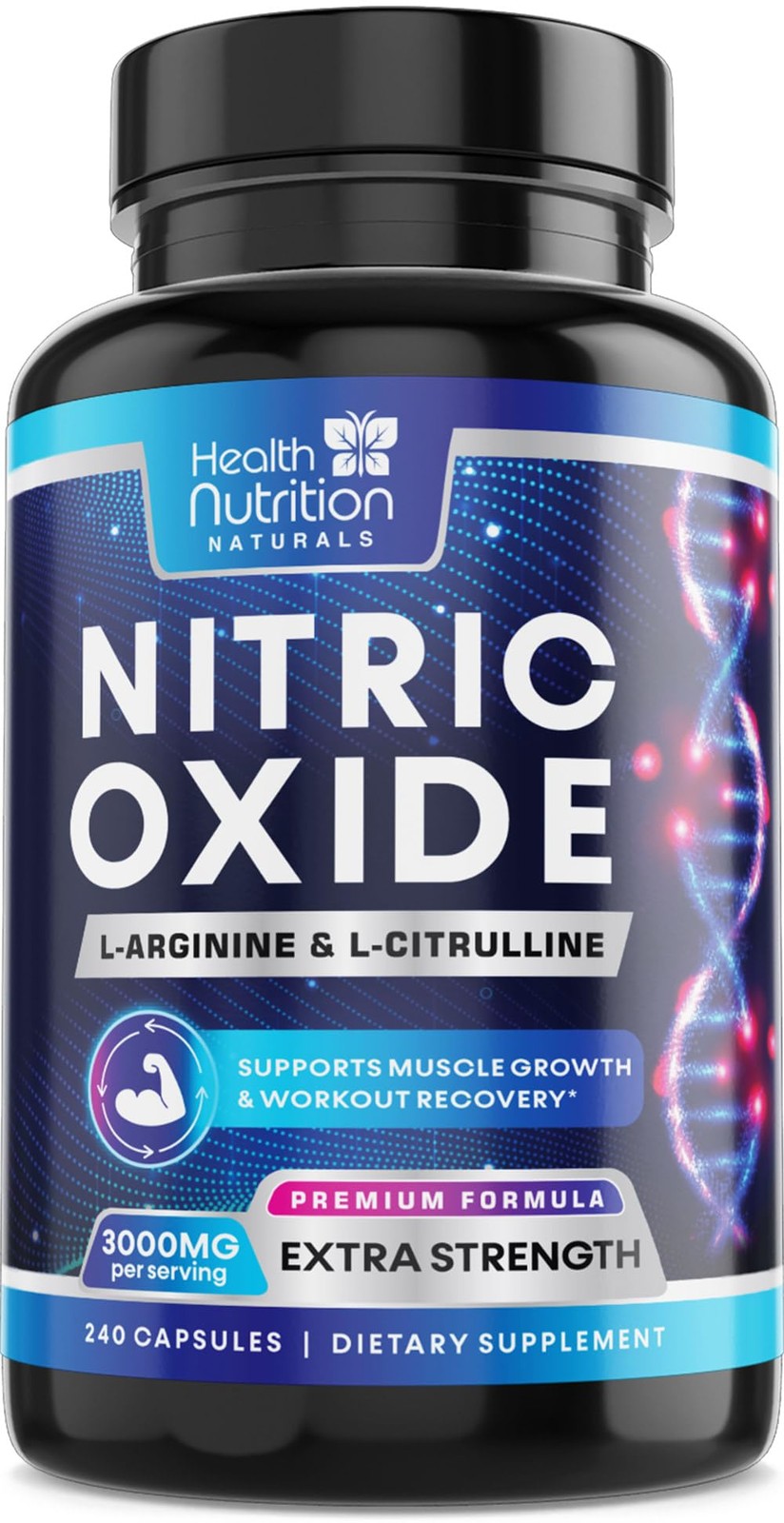 Extra Strength Nitric Oxide Booster – 3X Strength L-Arginine AKG & Citrulline Ma