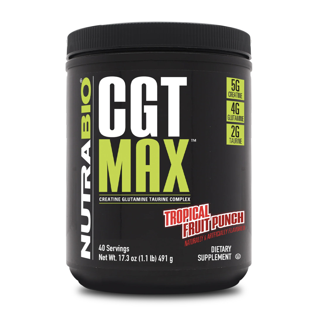 NutraBio – CGT MAX – Creatine Glutamine Taurine for Muscle Growth – 40 Servings