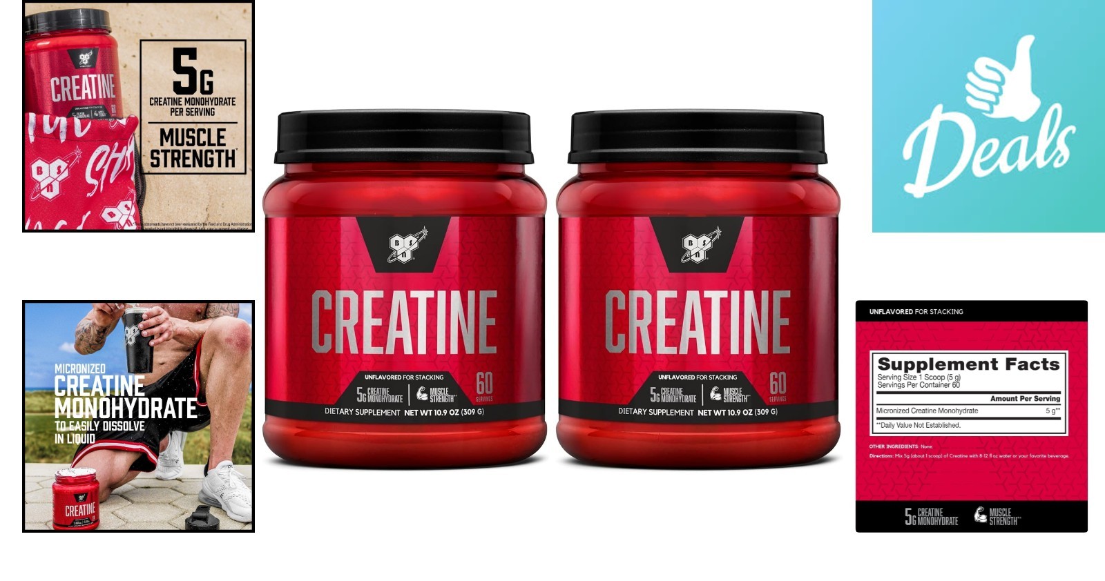 Micronized Creatine Monohydrate Powder | 5g Per Serving for Muscle Growth