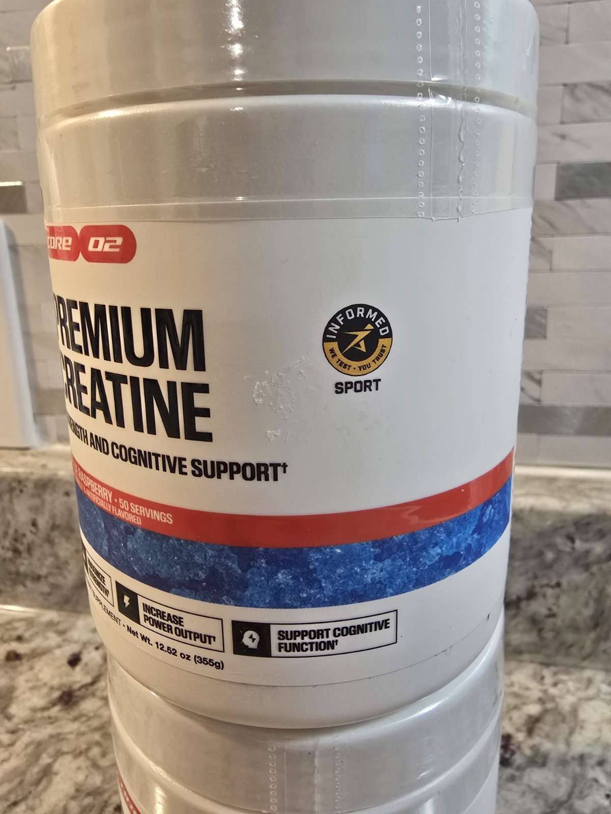 RAW Nutrition Essential 100% Pure Creatine Monohydrate Blue Rasp 12.52Oz 50 Serv