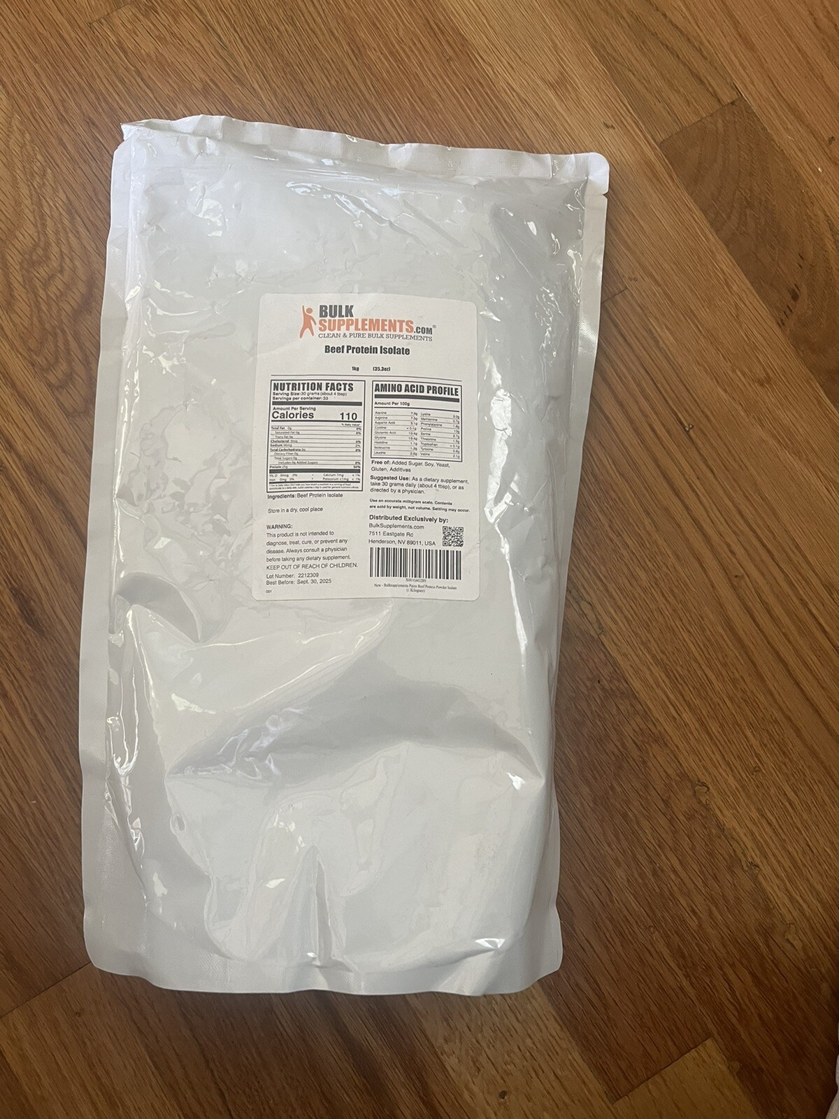 BulkSupplements Beef Protein Isolate 1 Kilogram