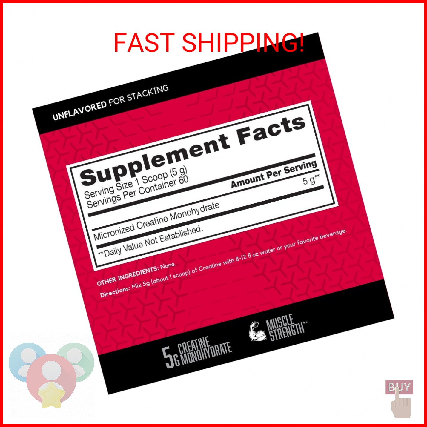 BSN Micronized Creatine Monohydrate Powder, Unflavored Creatine Powder, Microniz