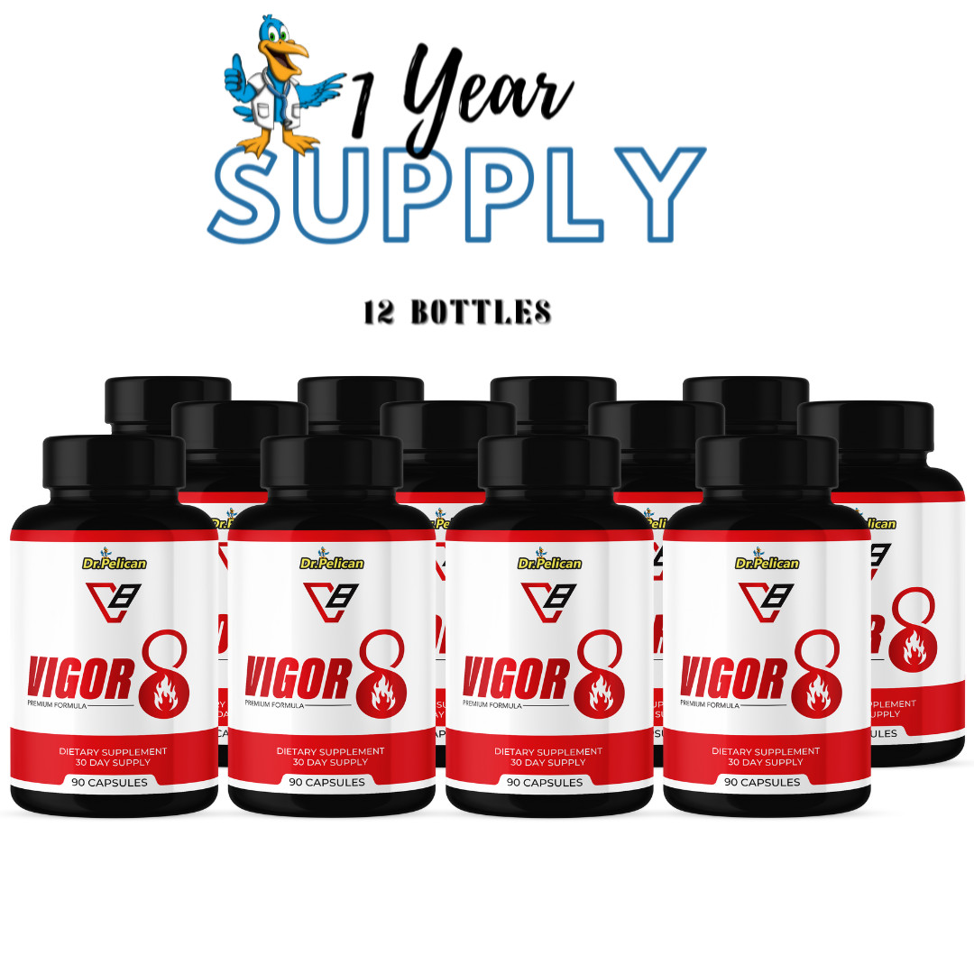 Vigor8- Bodybuilding & Men’s Health Support- 12 Bottles- 1080 Capsules