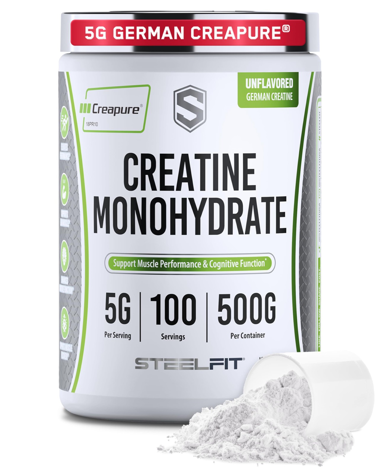 Creapure Creatine Monohydrate Powder, Unflavored – German Creatine Powder for…
