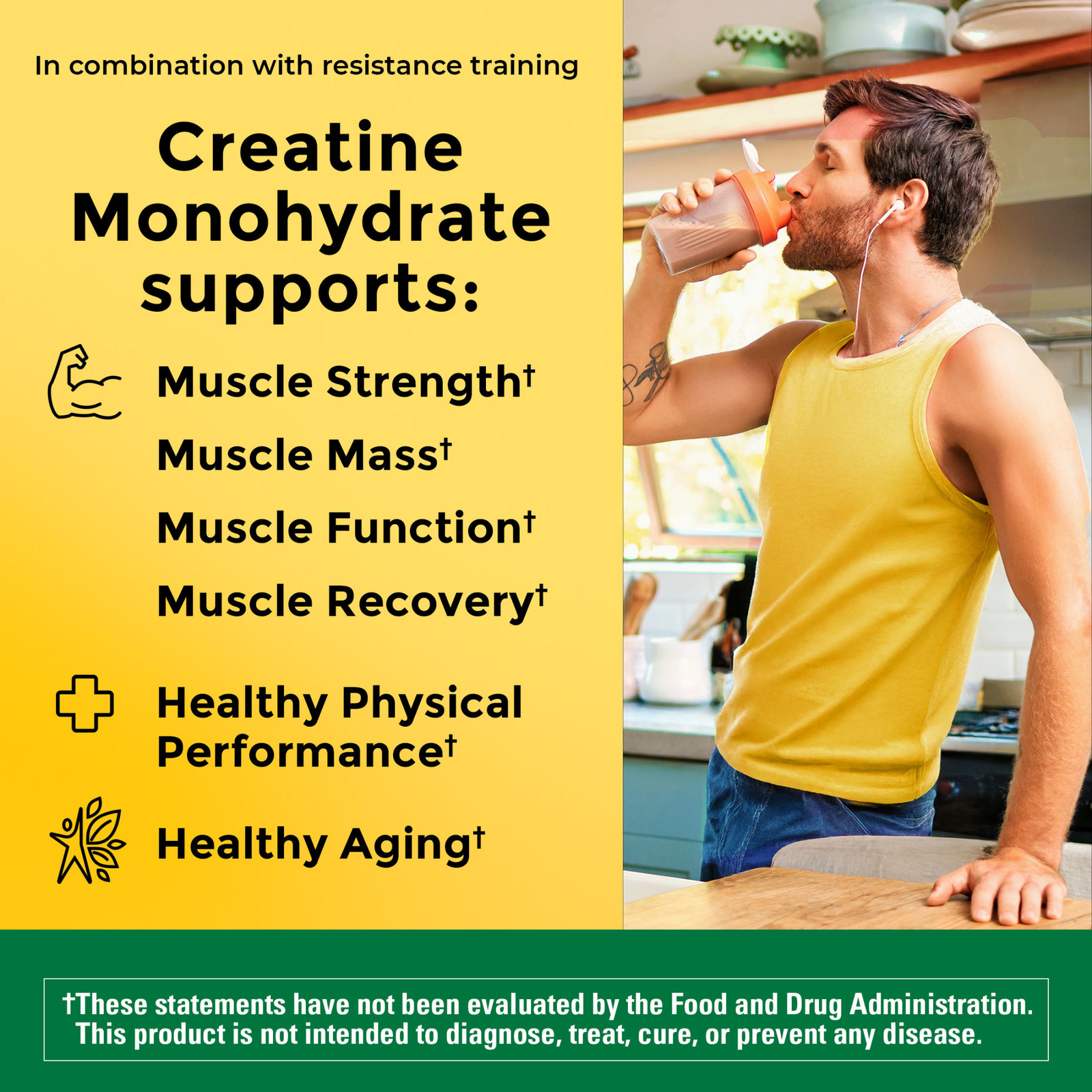 Nature Made Micronized Creatine Monohydrate Drink Mix Powder 5 G per Serving for