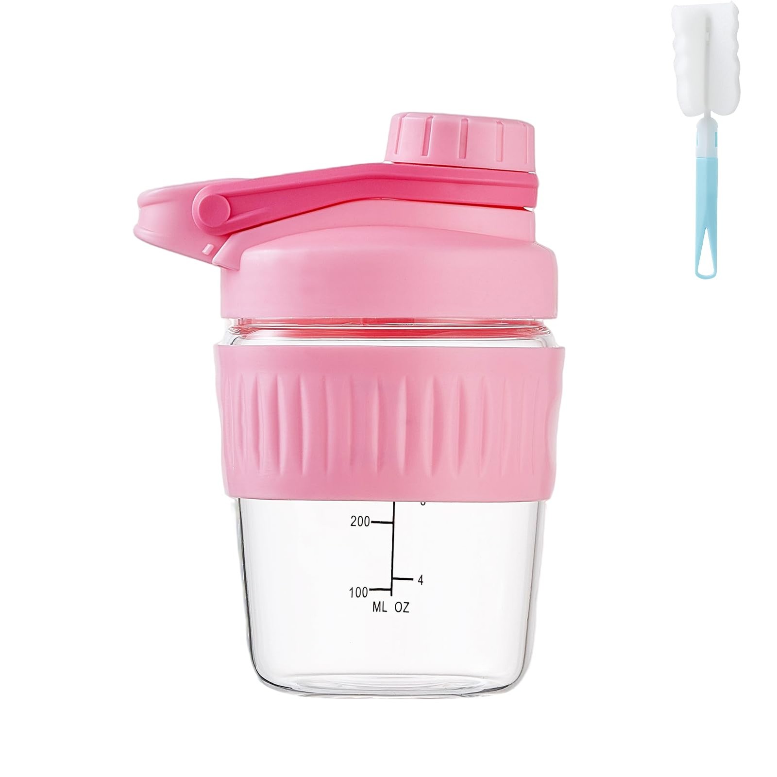 Shakexpert 12Oz Glass Shaker Bottle For Protein Small Borosilicate Glass