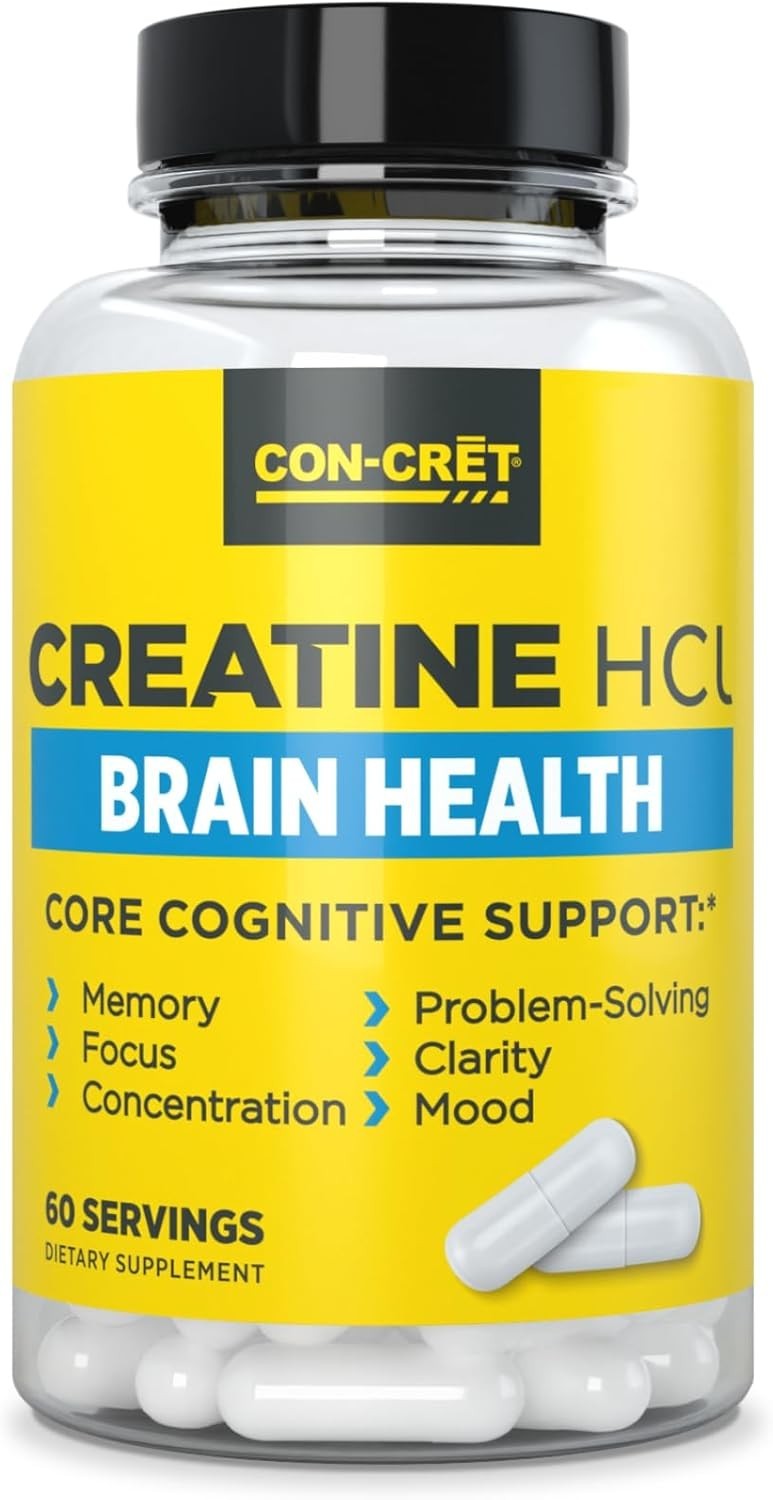 CON-CRET Creatine HCl Capsules | Supports Muscle Cognitive & Immune Health 60ct.