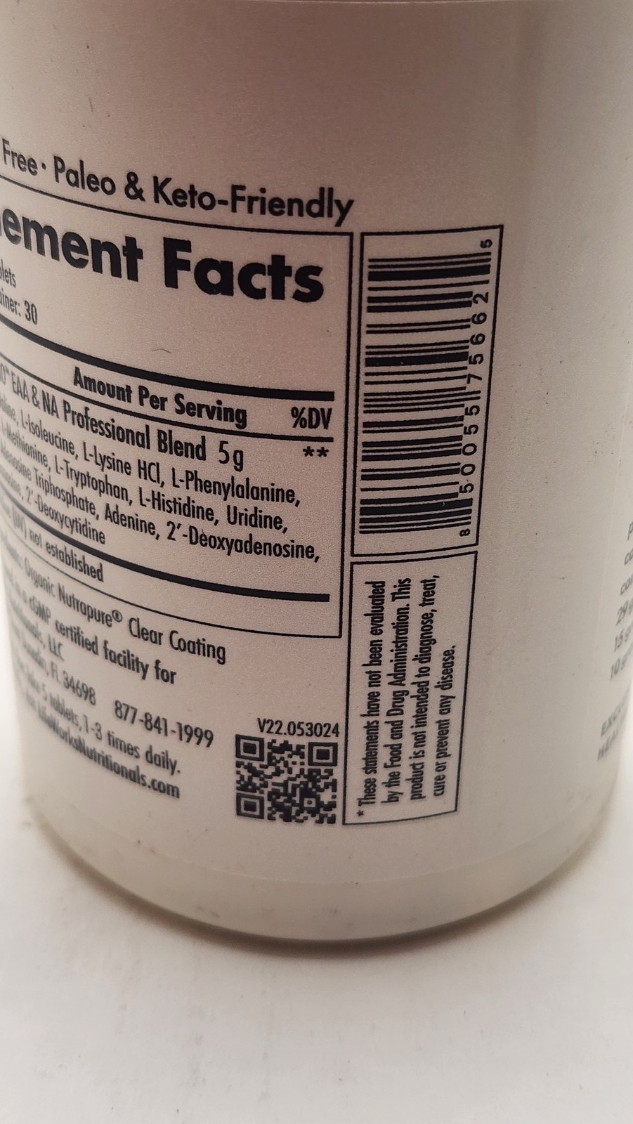 LifeWorks Nutritionals Essential Aminos 150 Tablets Vegan Supplement