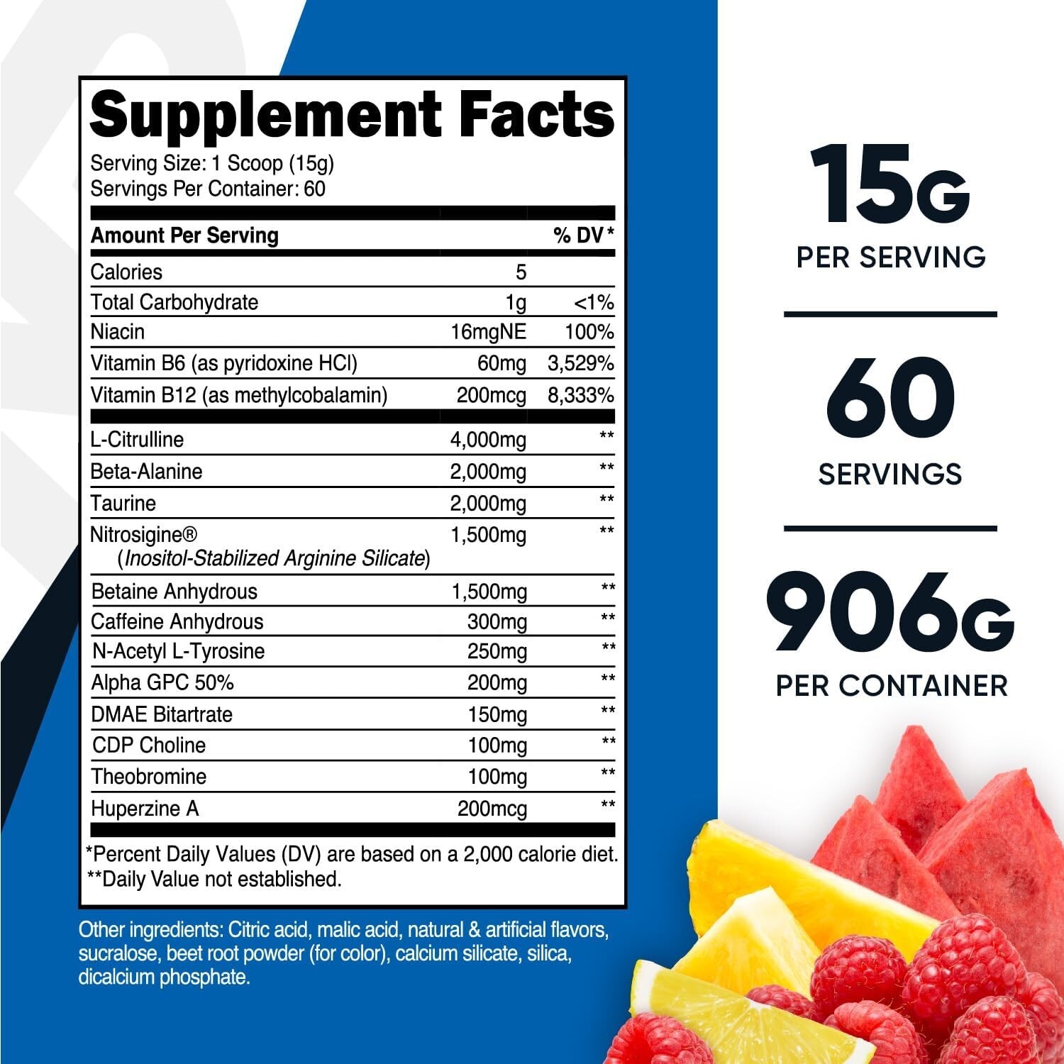 High-Quality Pre-Workout Powder – 60 Servings, Gluten-Free & 3rd Party Tested
