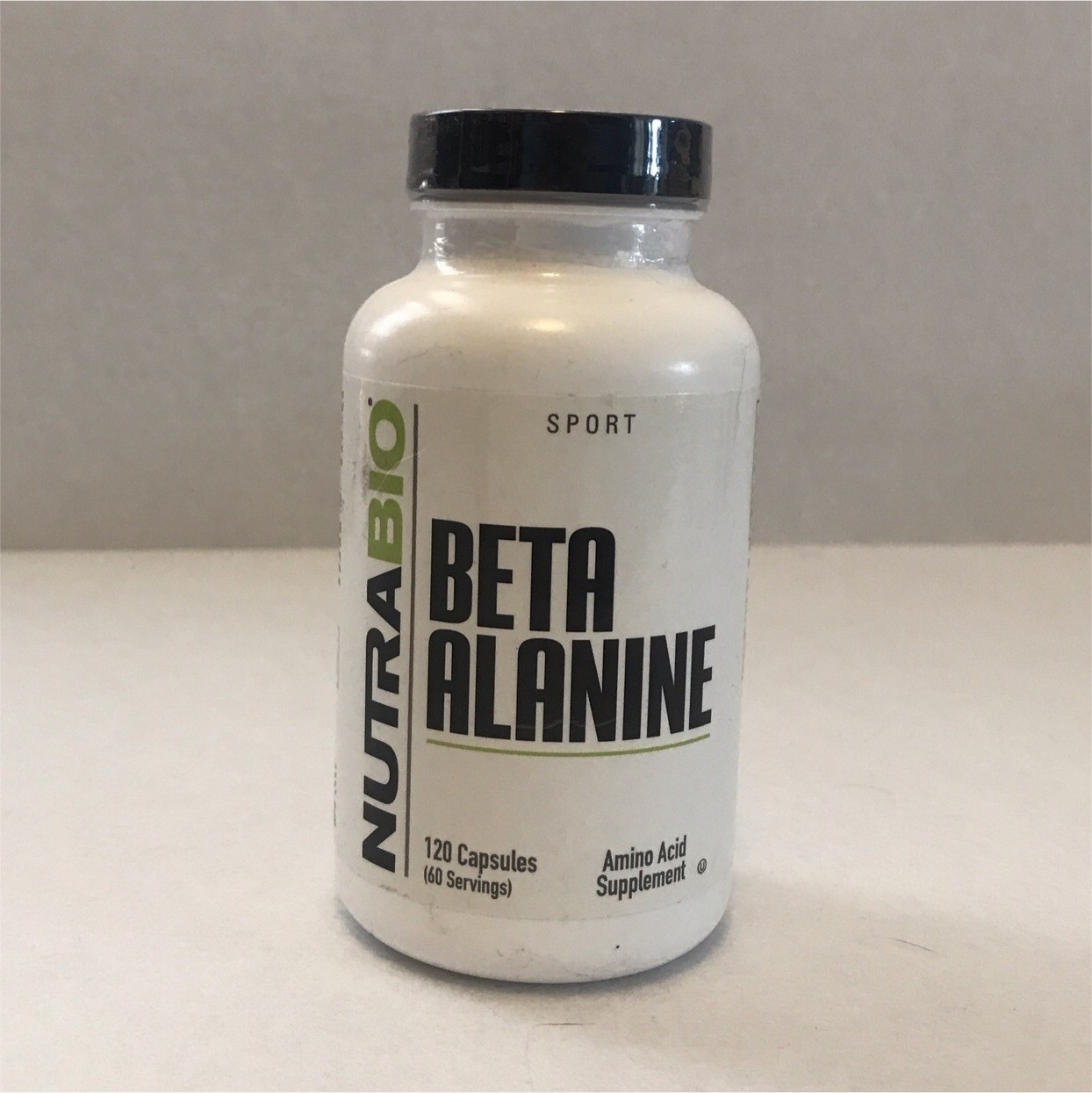NutraBio Beta-Alanine Amino Acid 120 Capsules Vegetarian Gluten-Free Non-GMO