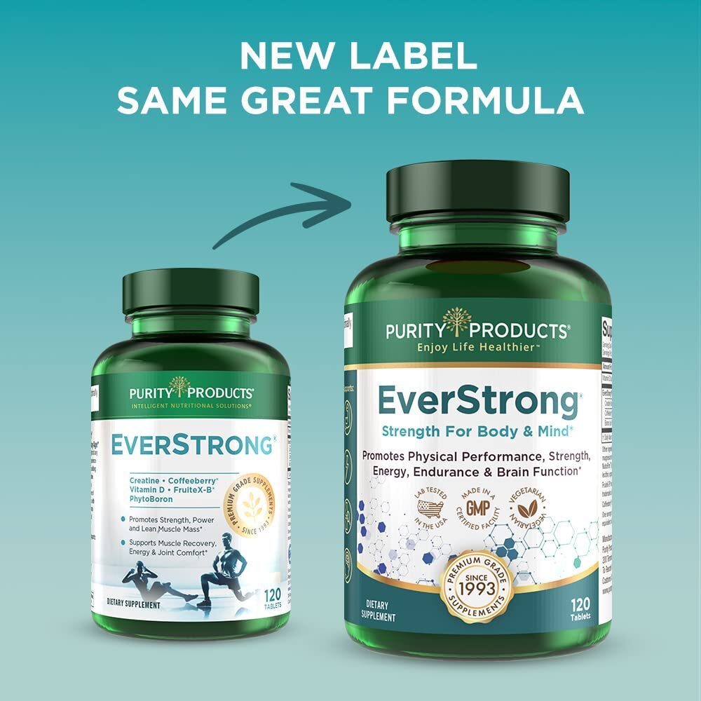 EVERSTRONG Creatine Monohydrate Blend Joint Muscle Energy 120ct PURITY PRODUCTS