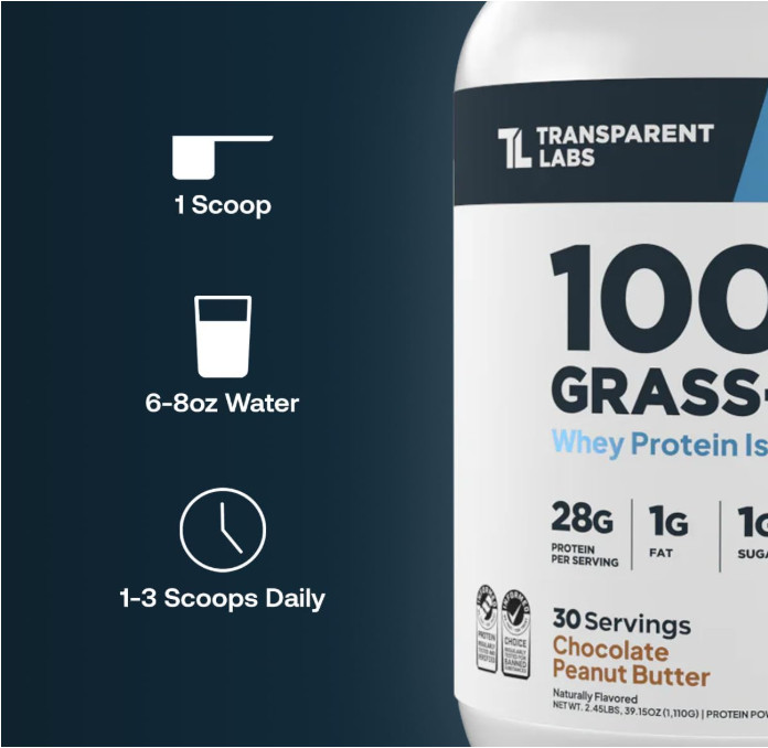 Transparent Labs Grass-Fed Whey Isolate, French Vanilla, 30 Servings