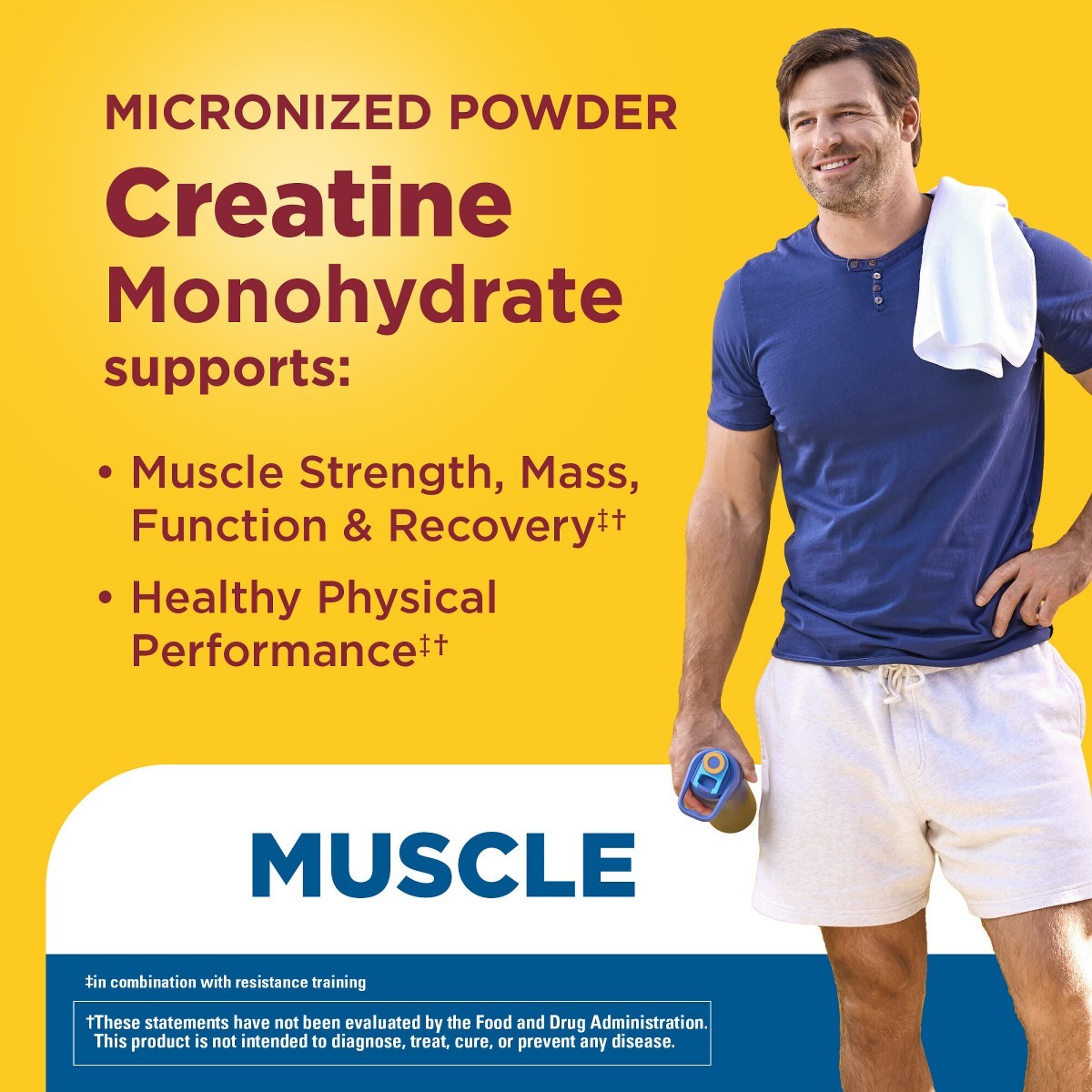 Nature Made Creatine Monohydrate Powder 5 g per serving Drink Mix -7.2 oz/40ct