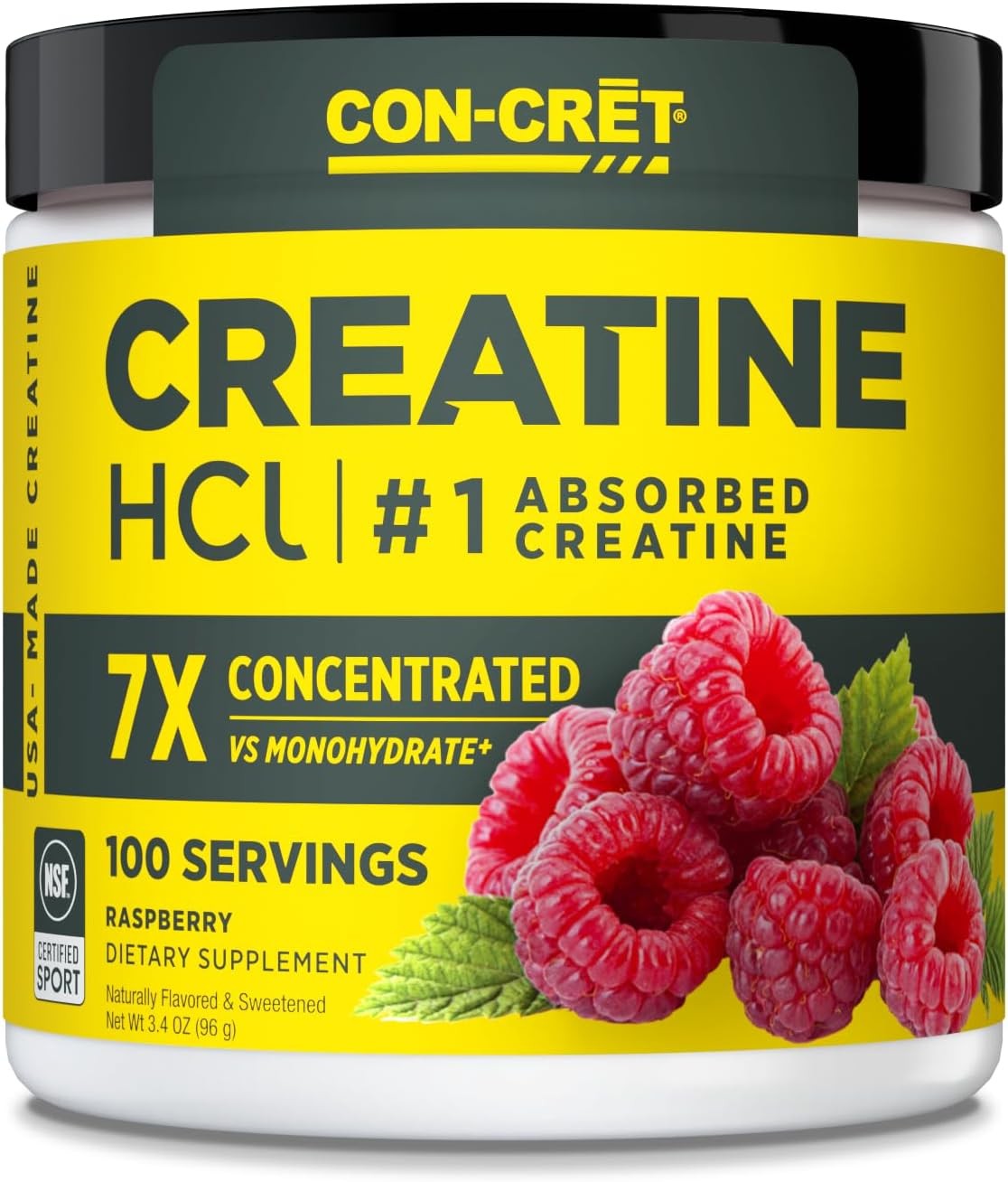 CON-CRET Creatine HCl Powder for Muscle & Cognitive Energy Support 7oz