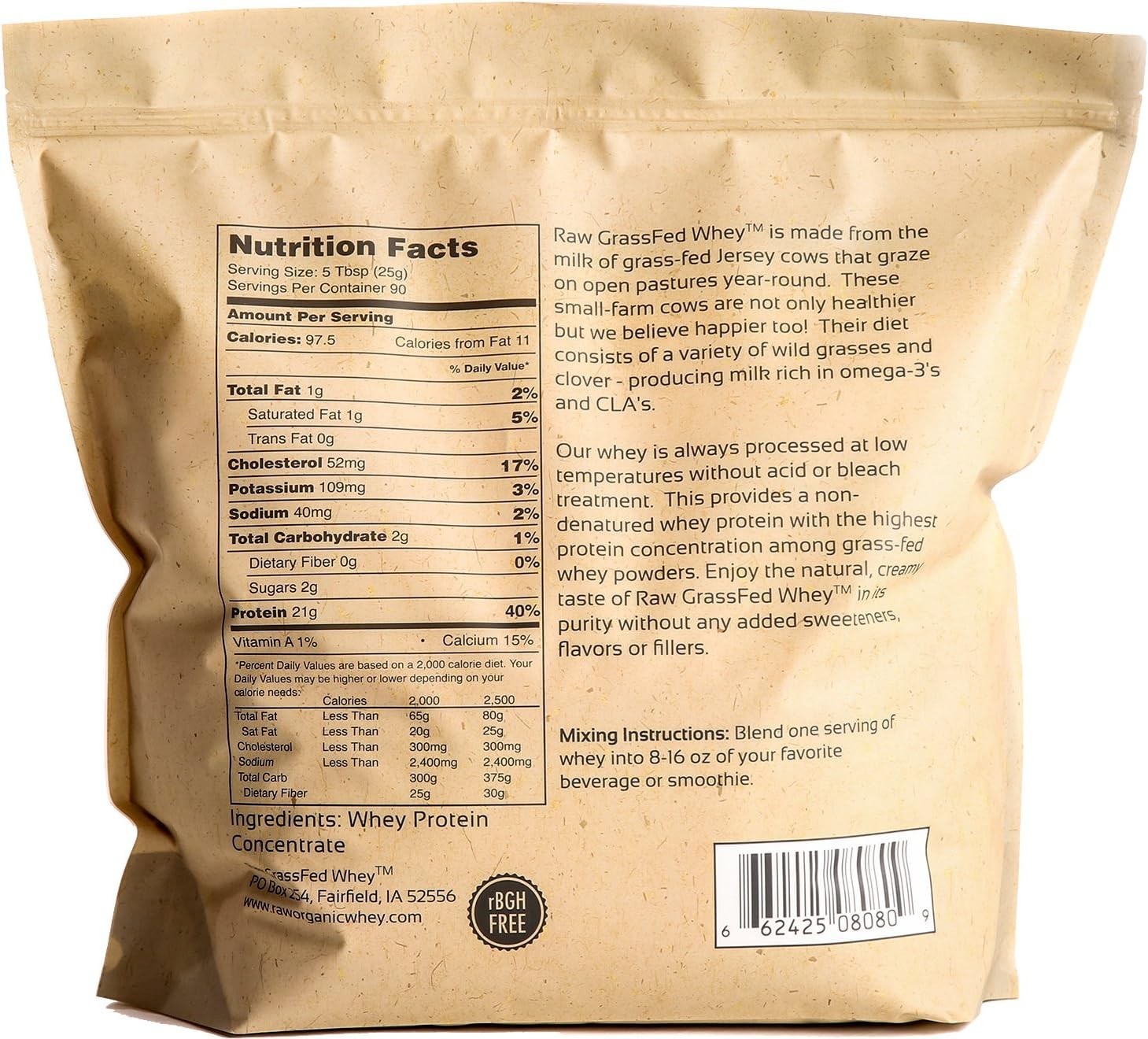 Raw Grass Fed Whey 5LB – Happy Healthy Cows, COLD PROCESSED Undenatured 100%