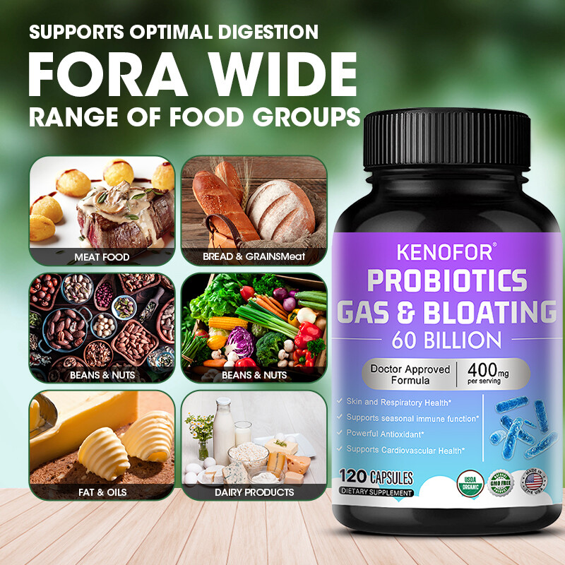60 Billion CFU Probiotics – Daily Digestive Gut Health Supplement for Men Women