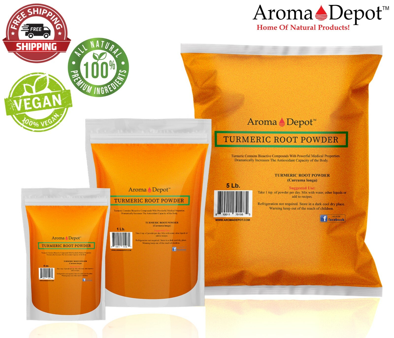 1 lb Tumeric Root Powder 100% Pure (Curcuma lfonga) 1 Libra Turmeric