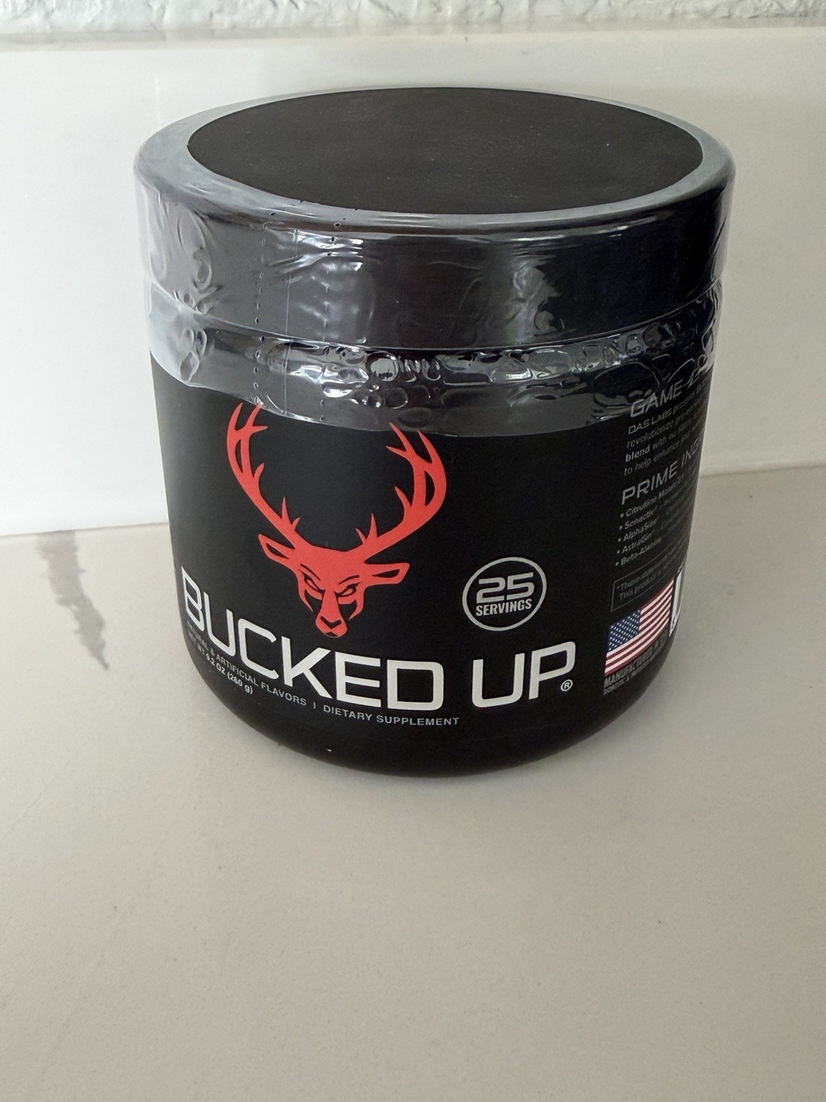 Bucked Up Pre-Workout Focus Stim Pump 25 Serv – Blood Raz : 9.2 oz exp 04/2027
