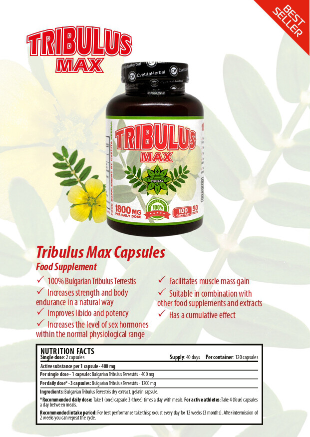 Tribulus terrestris Testosterone Booster Muscle gain Bulgarian Tribestan 900mg
