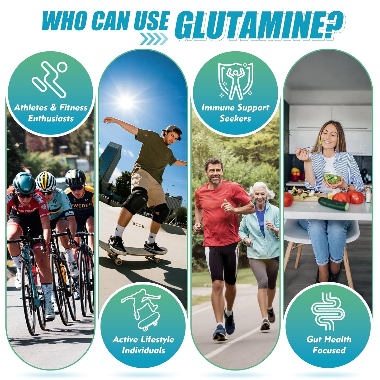 inGreens L-Glutamine Gummies 1000mg 60 Count | Muscle Recovery Support