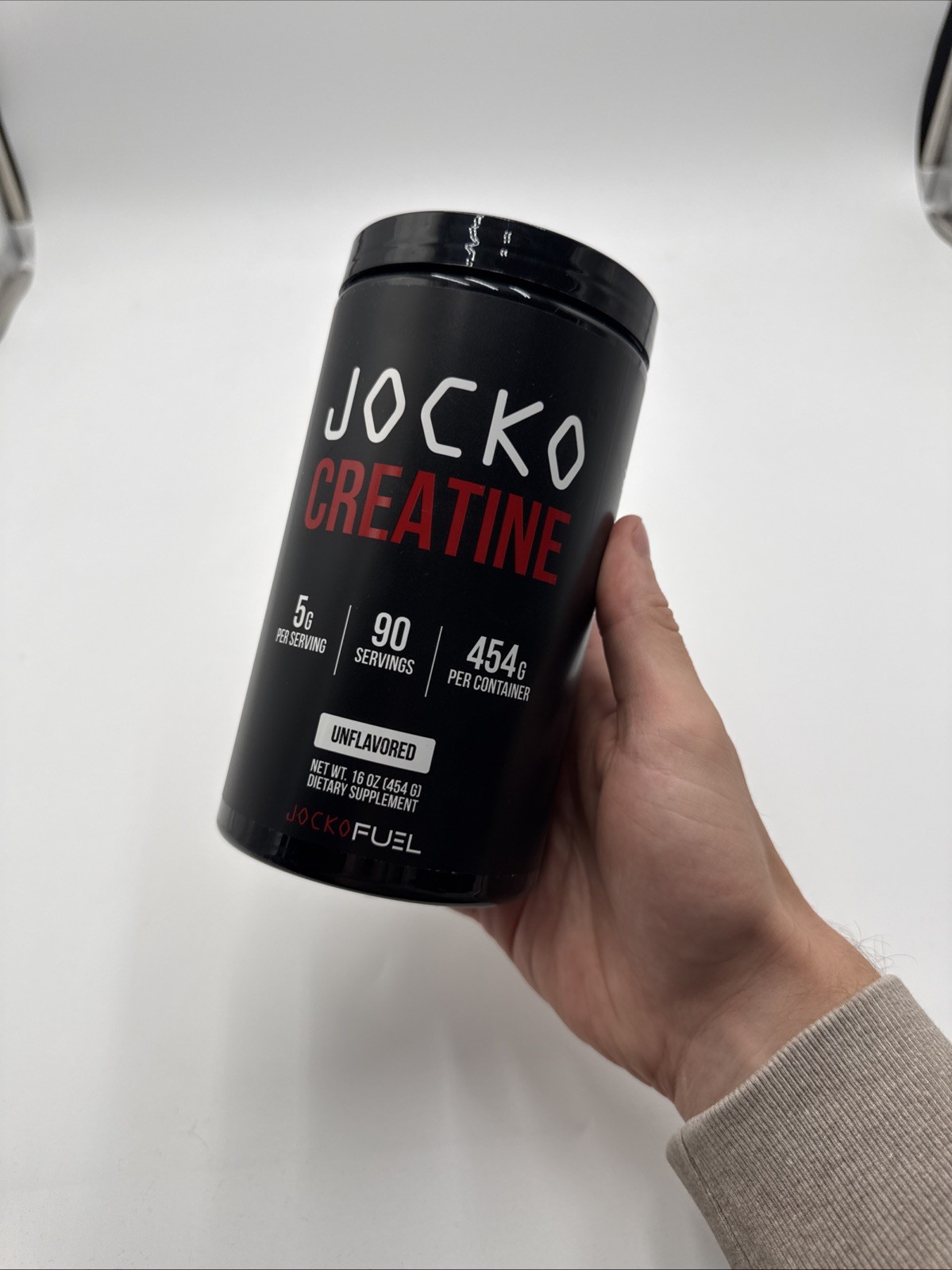 JOCKO Creatine Powder Muscle Strength Cognitive Energy Unflavored – Size: 16 oz