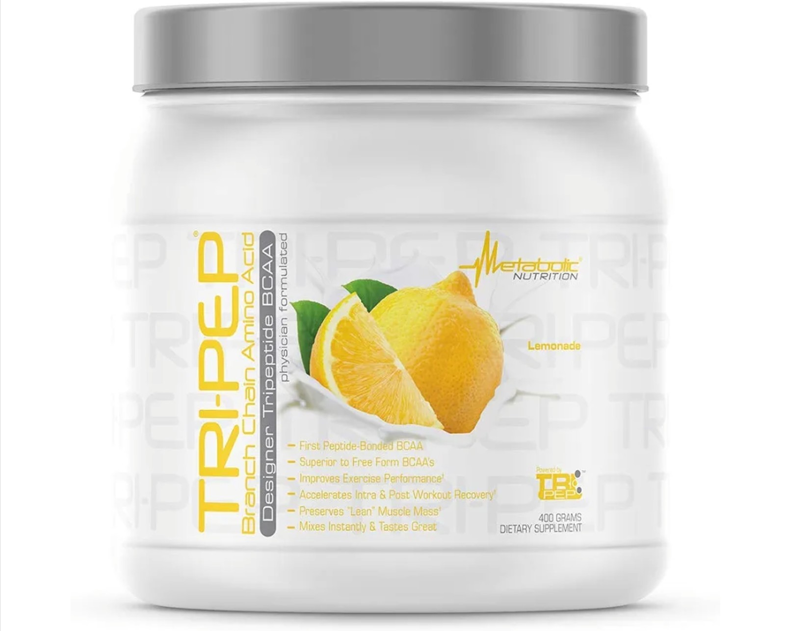 Metabolic Nutrition TRI-PEP BCAA 15oz Size (40 Serv) Natural Lemon BEST BY 11/26