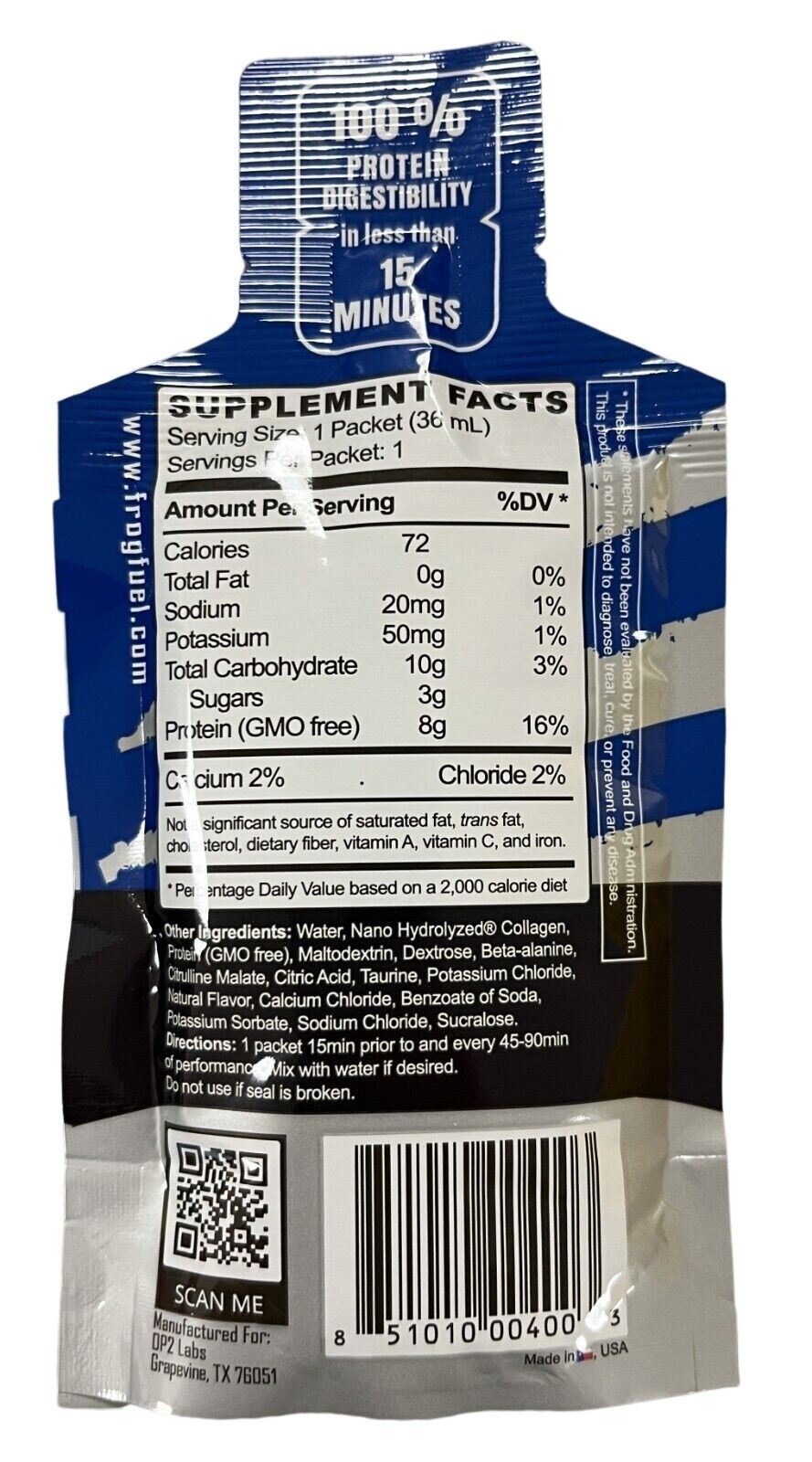 Frog Fuel BLUE Ultra Power Shot ( 6 pouches ) ^