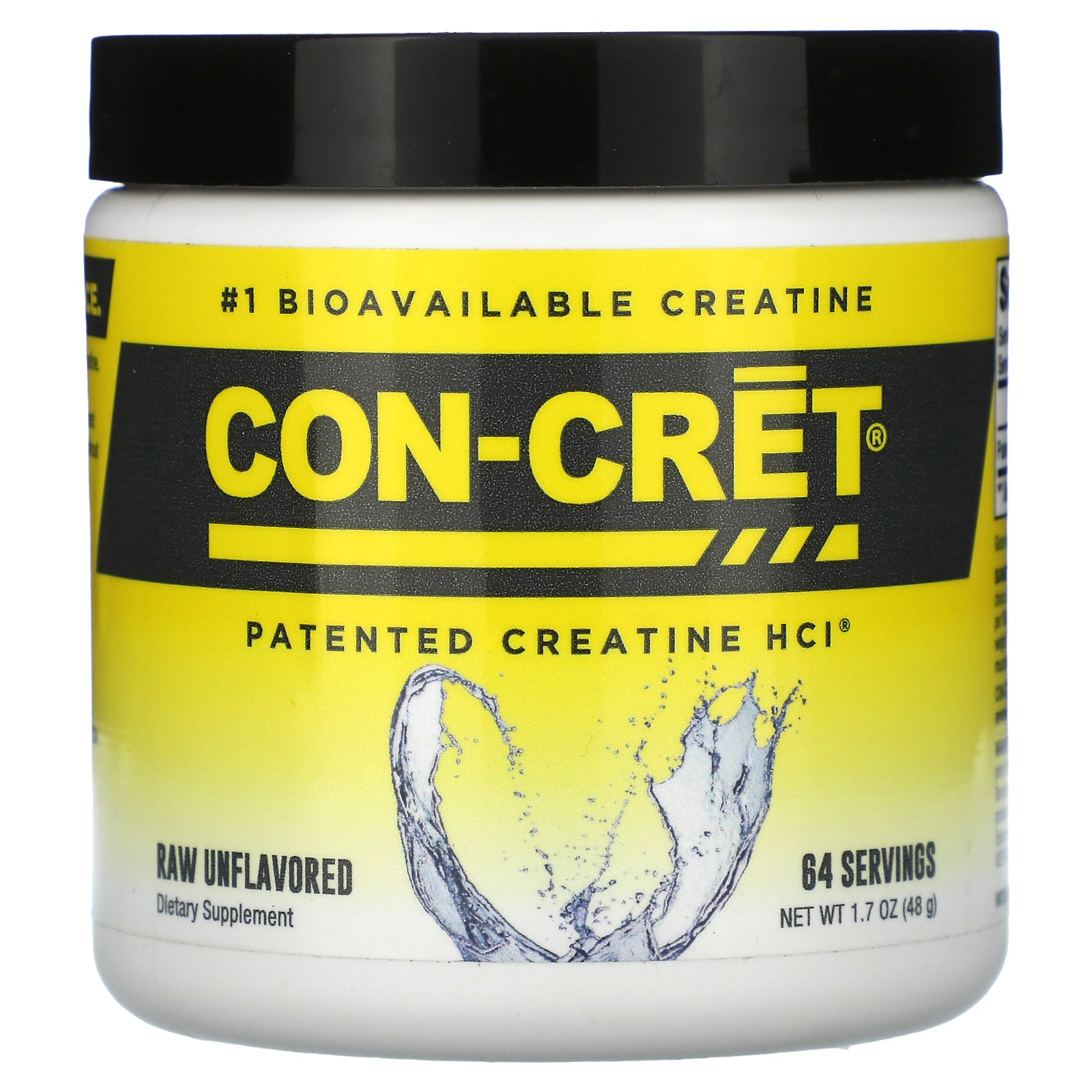 2 X Con-Cret, Patented Creatine HCl, Raw Unflavored, 1.7 oz (48 g)-worldwide