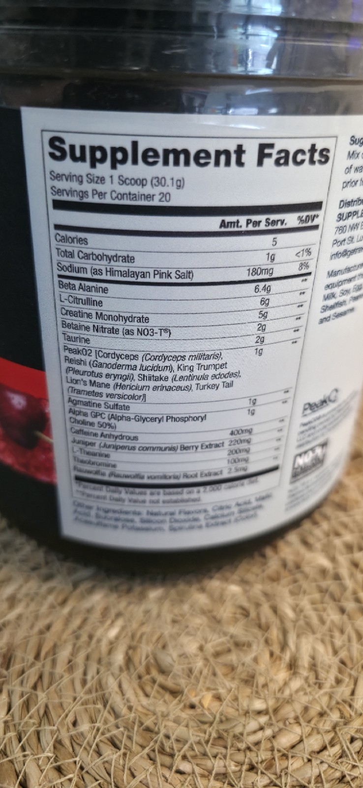 Raw Nutrition Thuper Thavage pre-workout supplement in Cherry Lime Slush