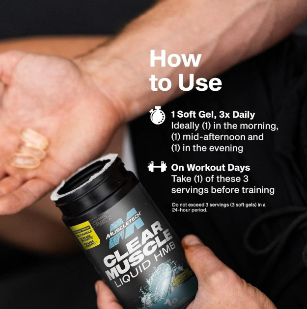 Muscletech HMB Supplements 1000mg, Clear Muscle (42 Liquid Softgels) – Highest G