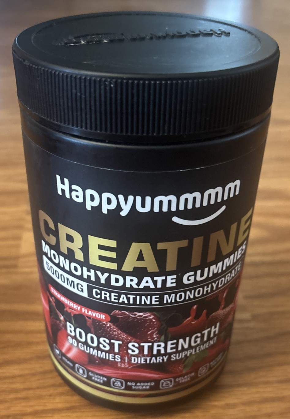 2x Happyummmm Creatine Monohydrate 210ct Gummies 5000MG Strawberry & Raspberry