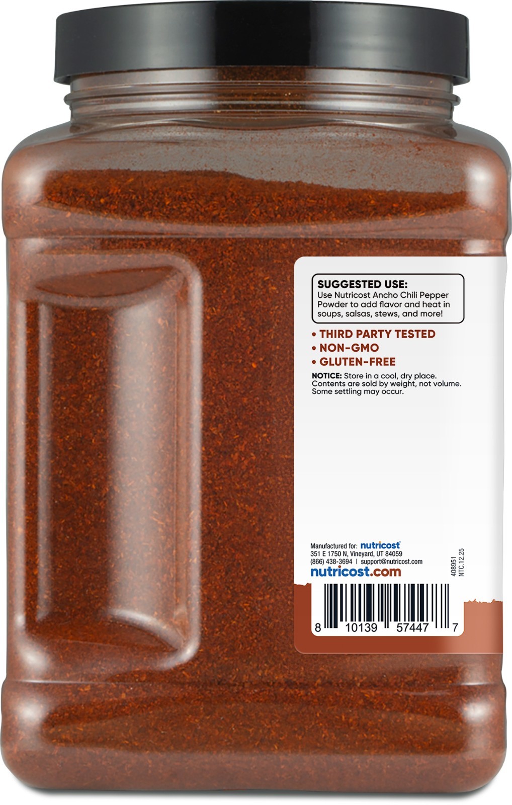 Nutricost Ancho Chili Pepper (1.5 LB) 1000 heat units – Vegan, Gluten-Free