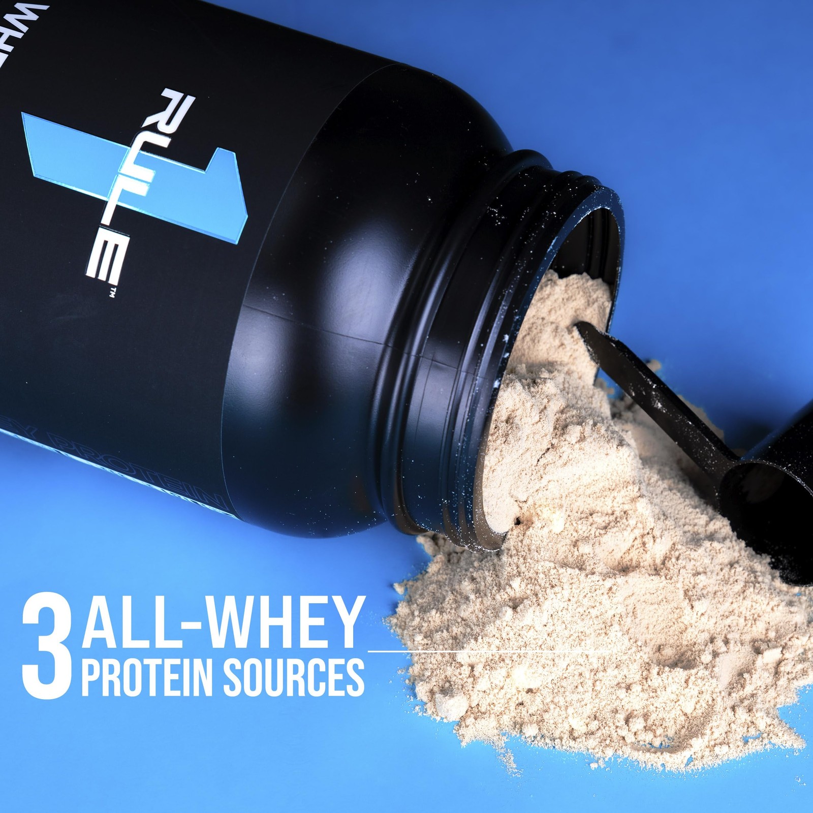 Rule 1 R1 Whey Blend, Vanilla Ice Cream-1.96 lbs Powder-24g Concentrates,