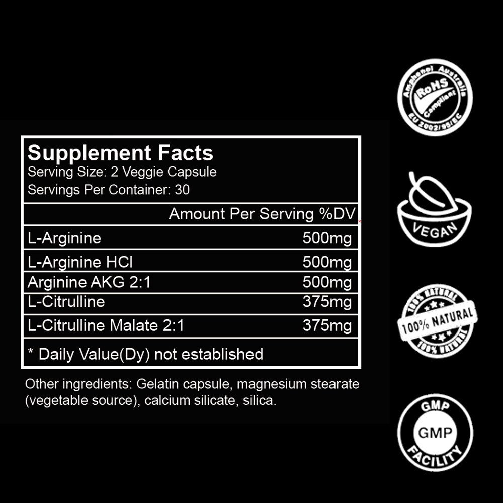 Nitric Oxide & Circulation Boost | L-Arginine, L-Citrulline, Extra Strength