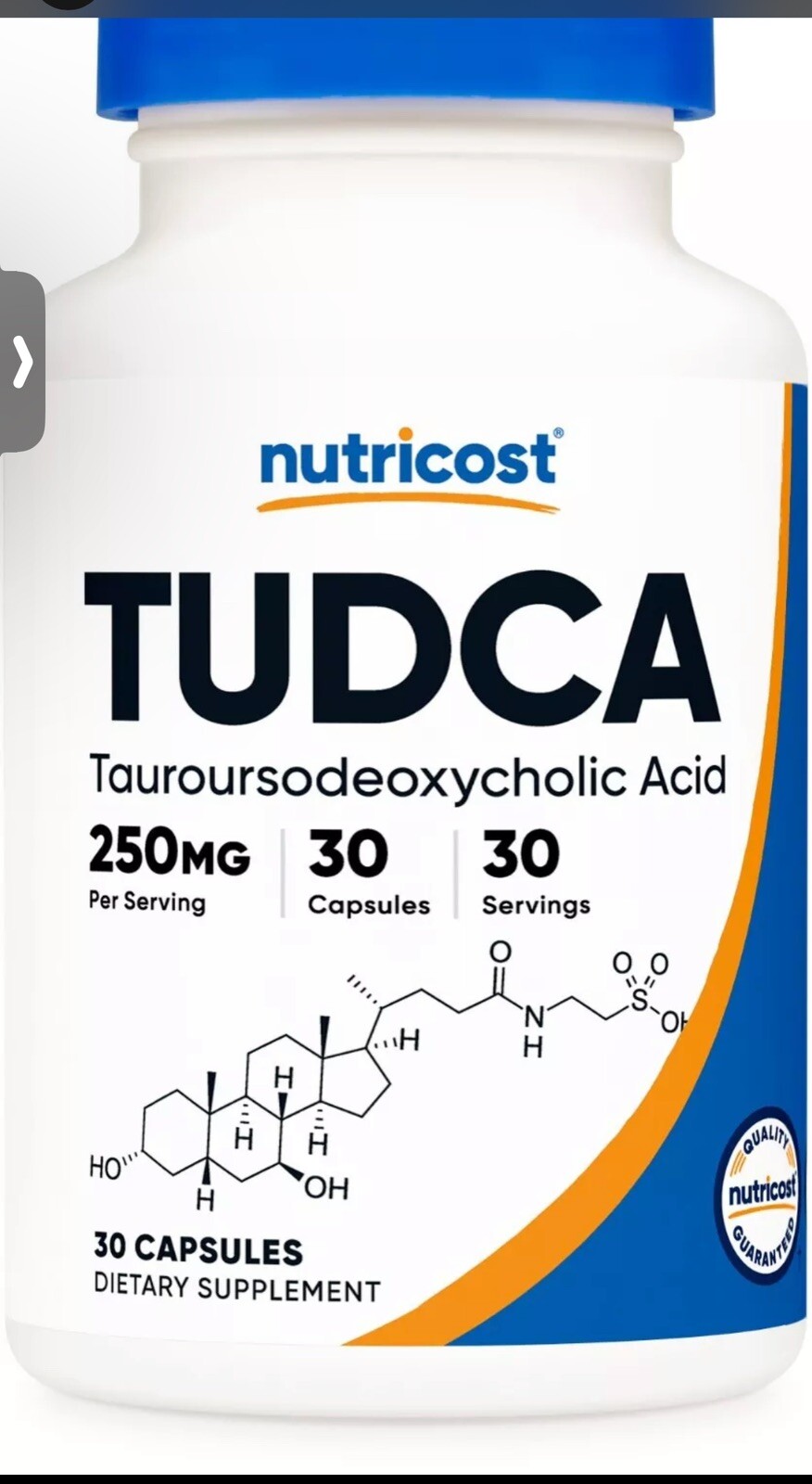 Nutricost Tudca Pills, 250mg Per Capsule, 30 Capsules NEW SEALED