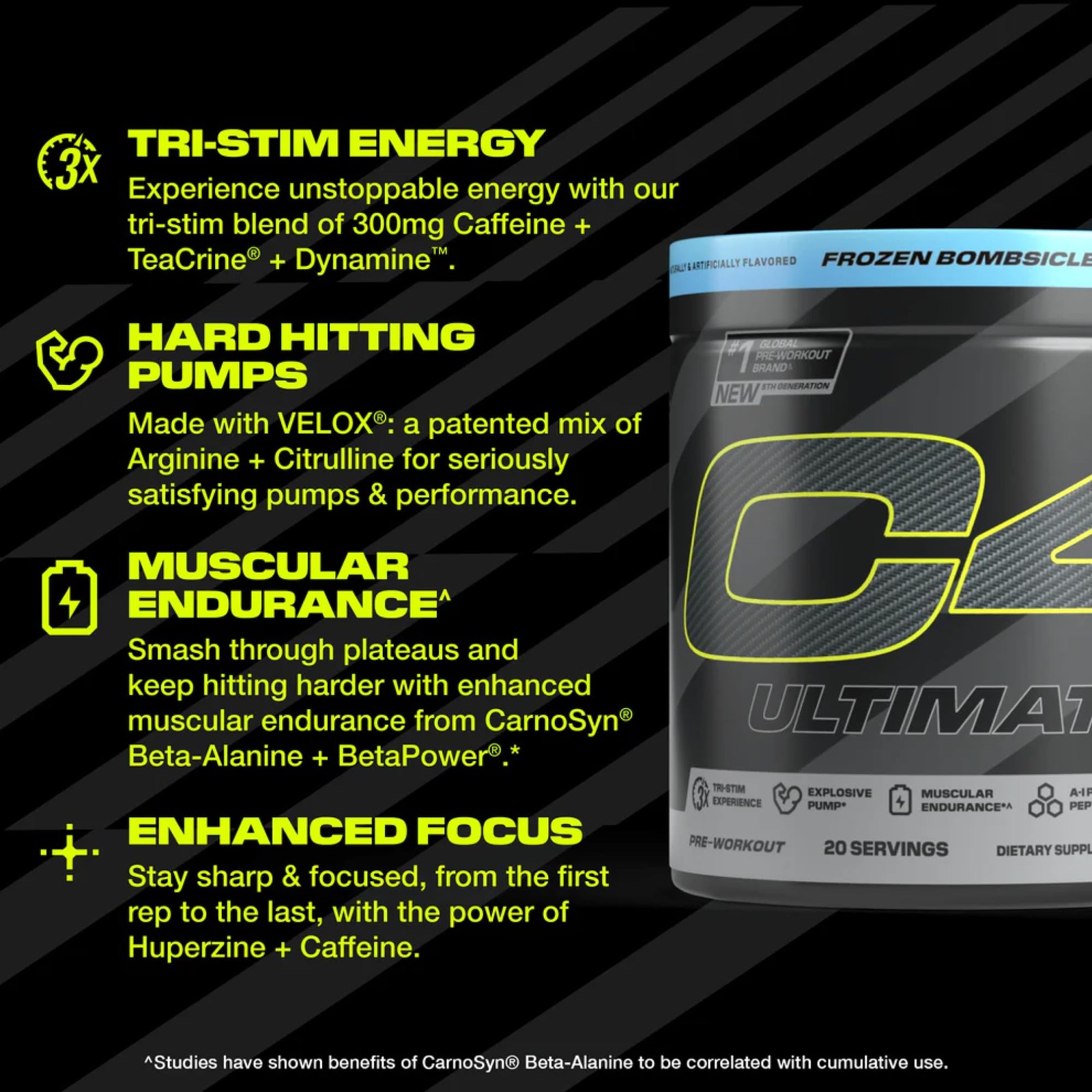 Cellucor C4 Ultimate Pre – Supplement For Men – – Icy Blue Razz