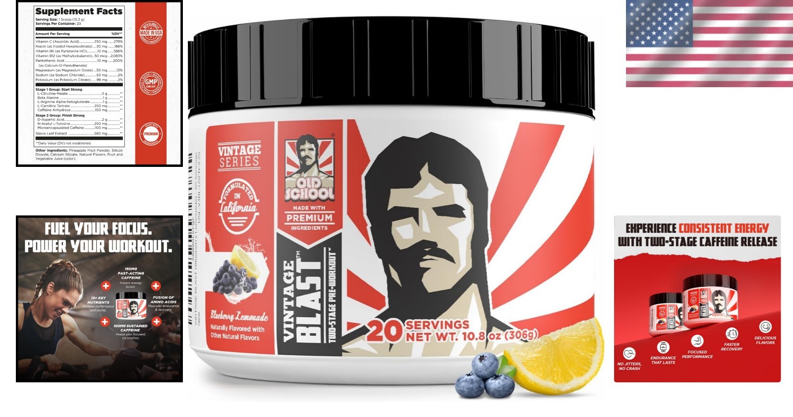 Pre Workout Supplement with Natural Ingredients for Laser Focus & Energy