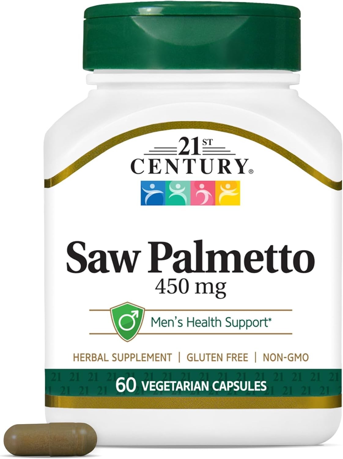 21st Century Saw Palmetto 450mg Veg Capsules, 60 Count 60 (Pack of 1)