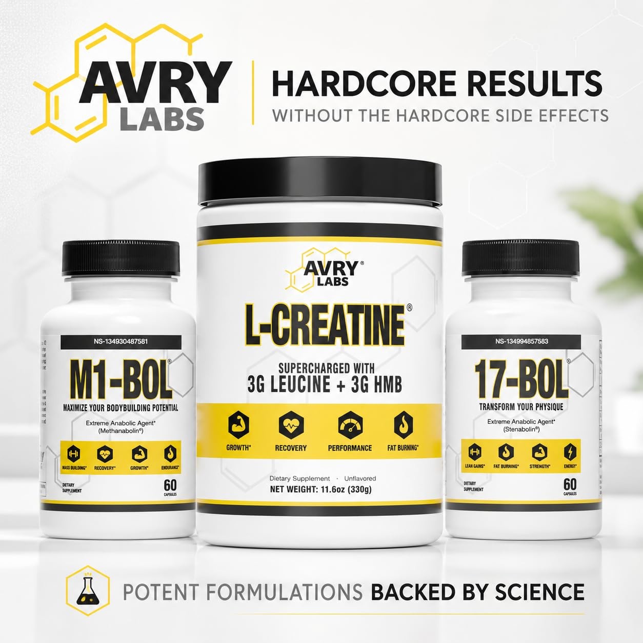 Creatine Monohydrate Powder with HMB and Leucine for Performance